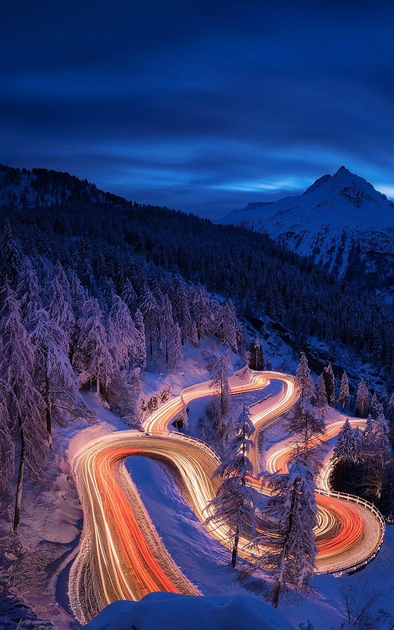 Time-Lapse Mountain Road 4K Photography Wallpapers