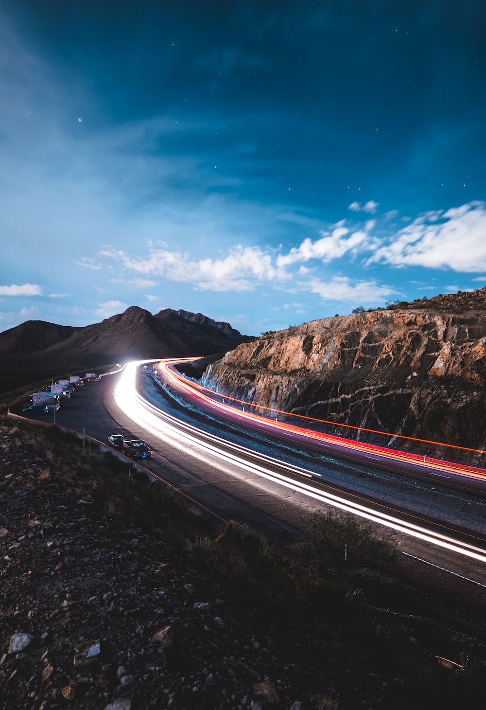 Time-Lapse Mountain Road 4K Photography Wallpapers