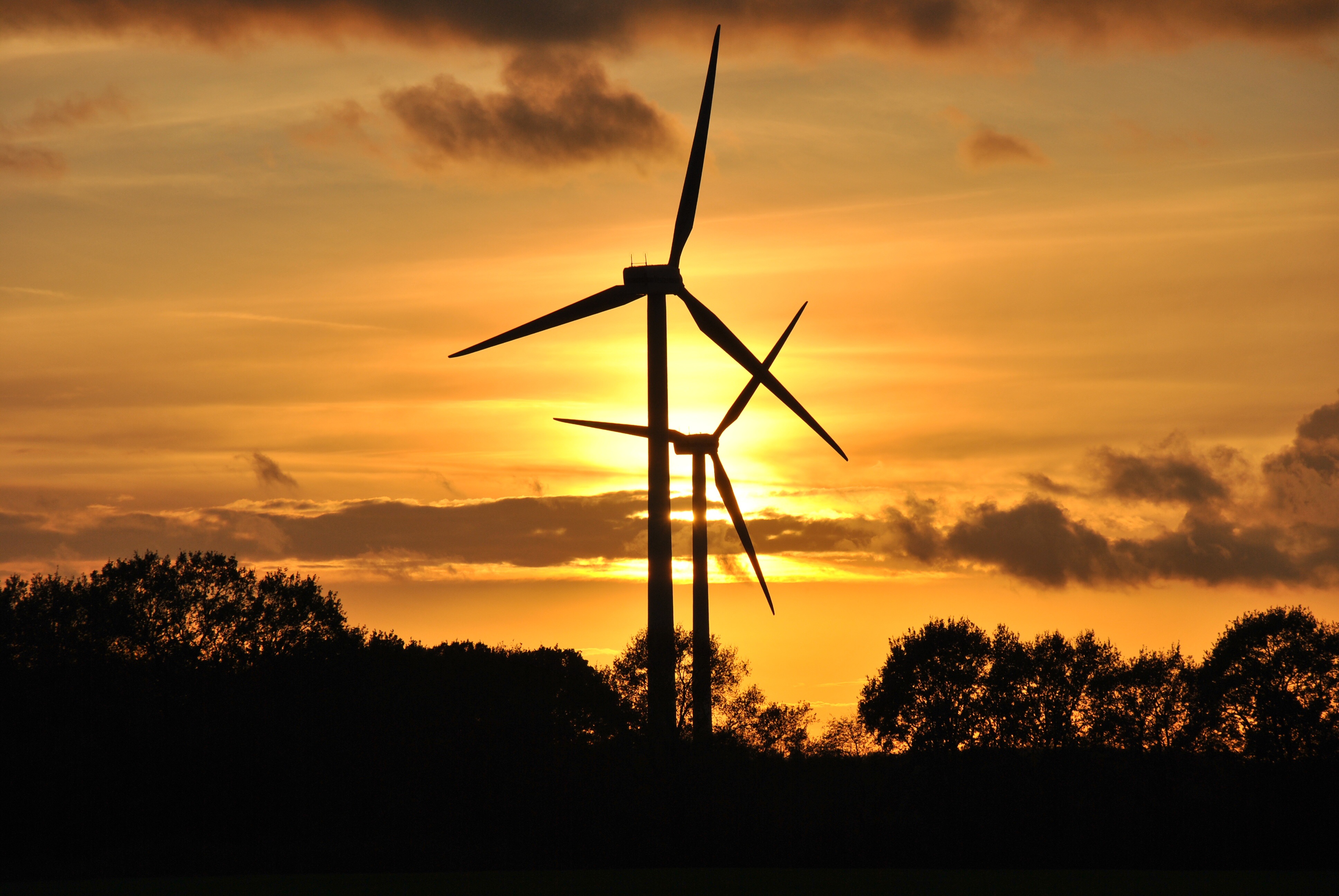 Wind Turbine And Sunrise Wallpapers