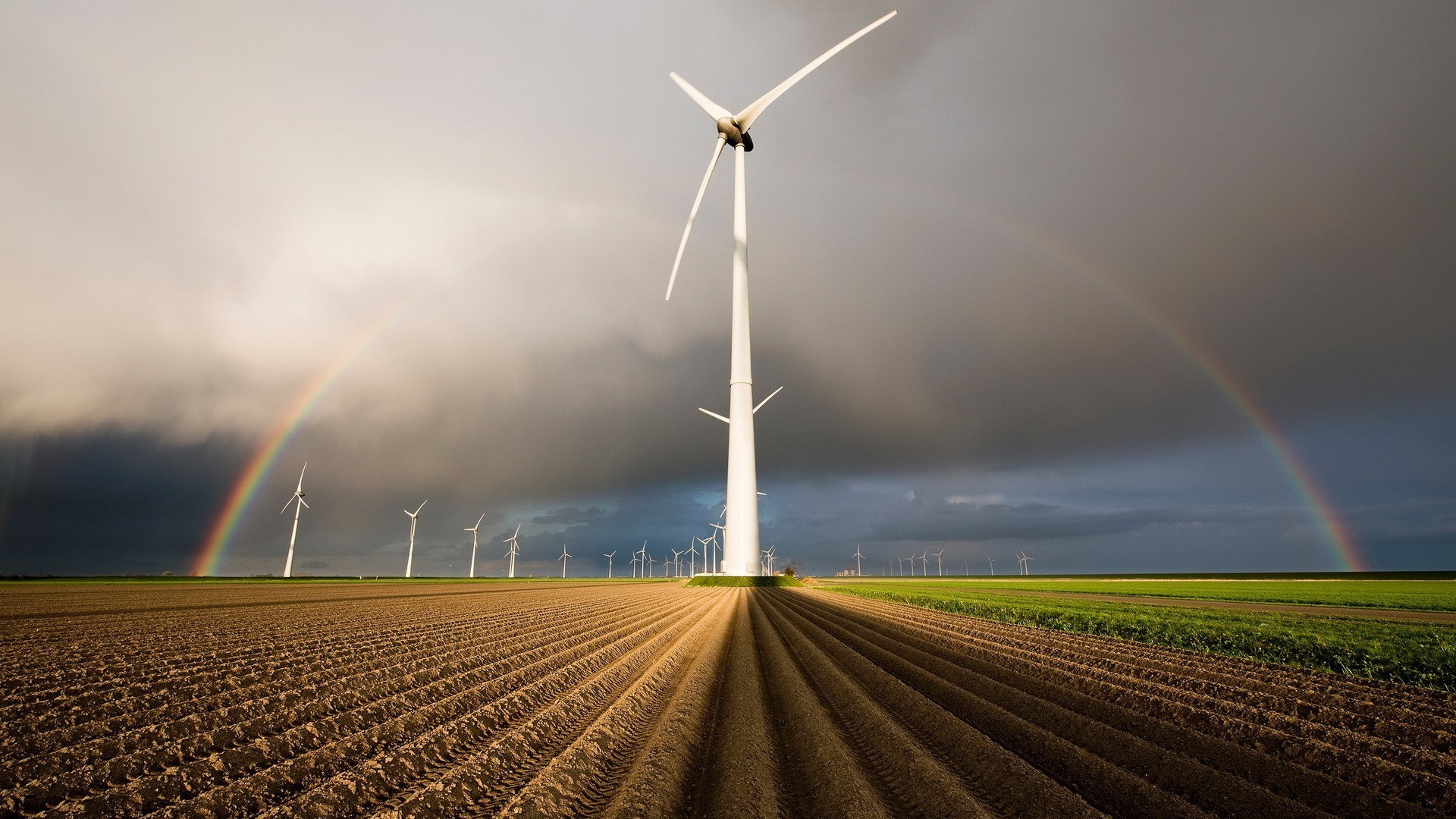 Wind Turbine Hd Field Wallpapers