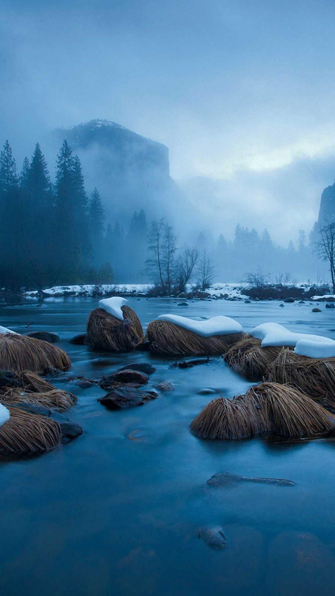 Winter Mountain And River Wallpapers