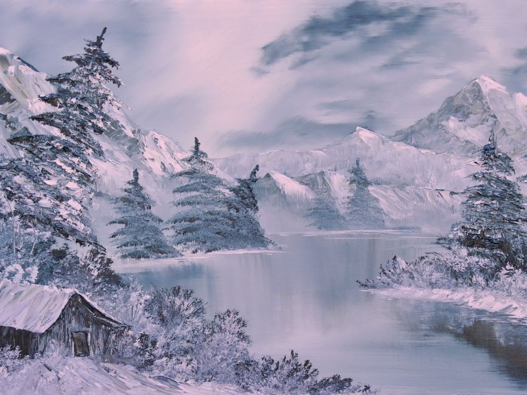 Winter Mountain And River Wallpapers