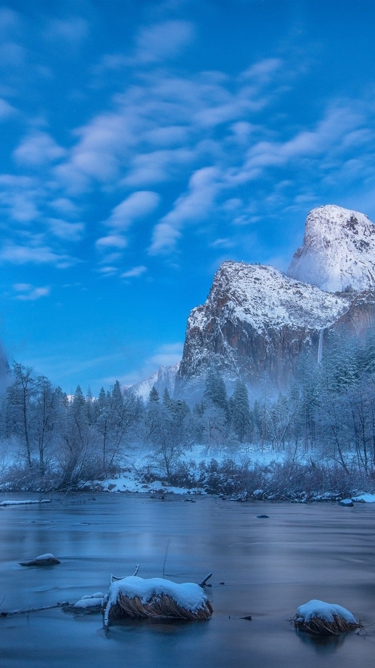 Winter Mountain And River Wallpapers