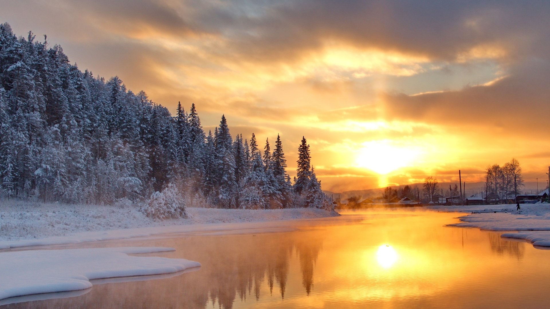 Winter Sunset Desktop Backgrounds