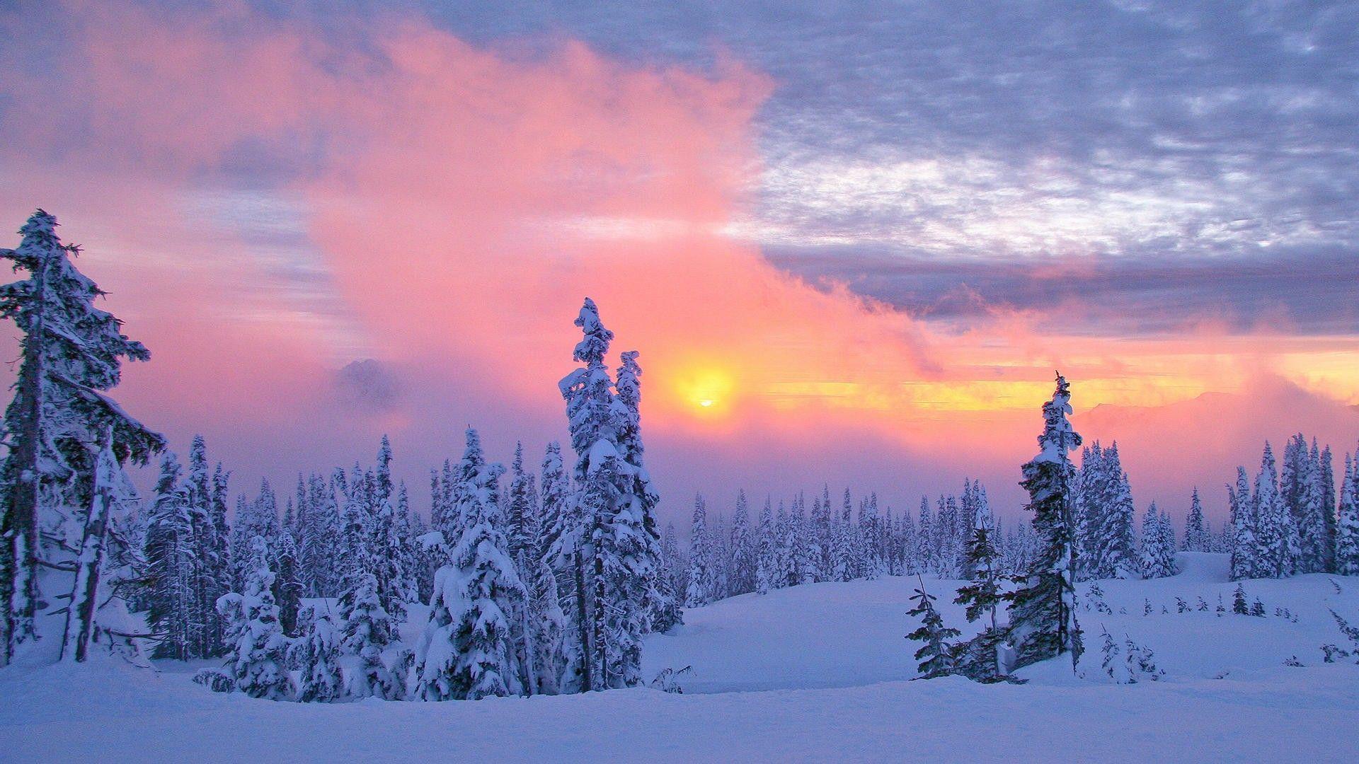 Winter Sunset Desktop Backgrounds