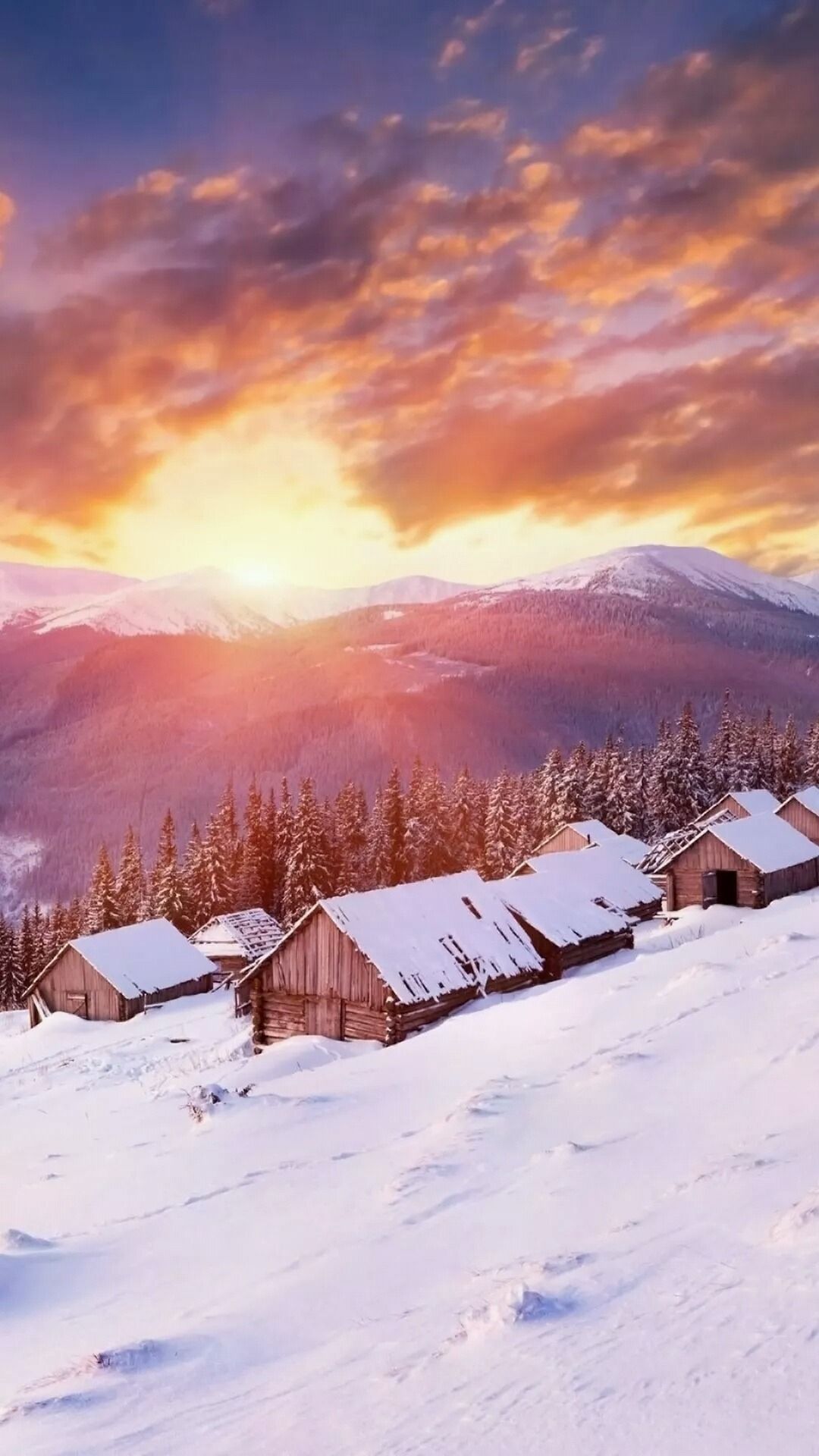 Winter Sunset Desktop Backgrounds