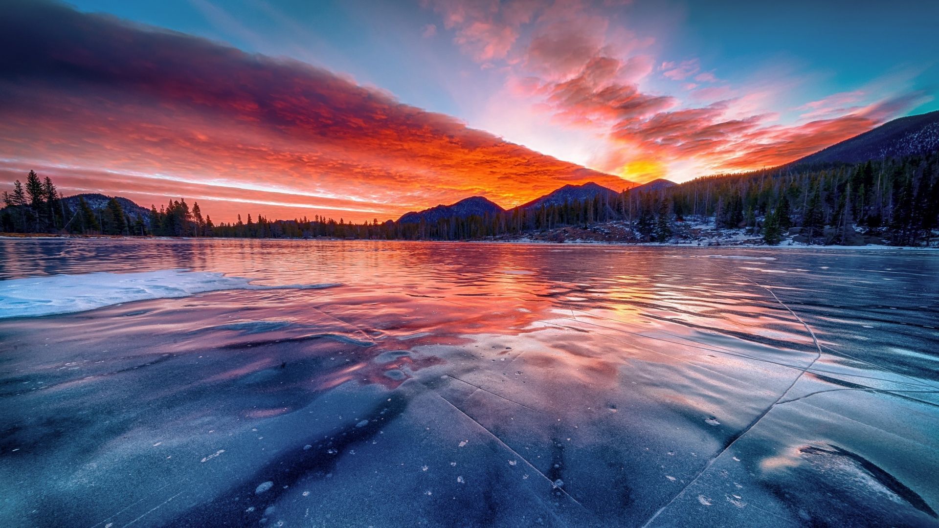 Winter Sunset Desktop Backgrounds