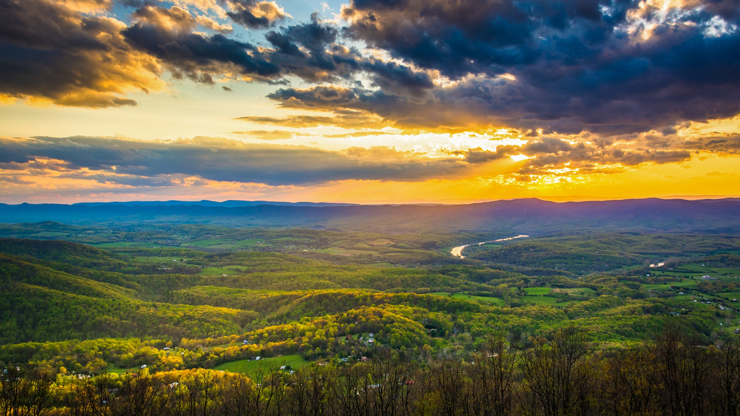 Yellow Horizon Skyline Mountains Wallpapers