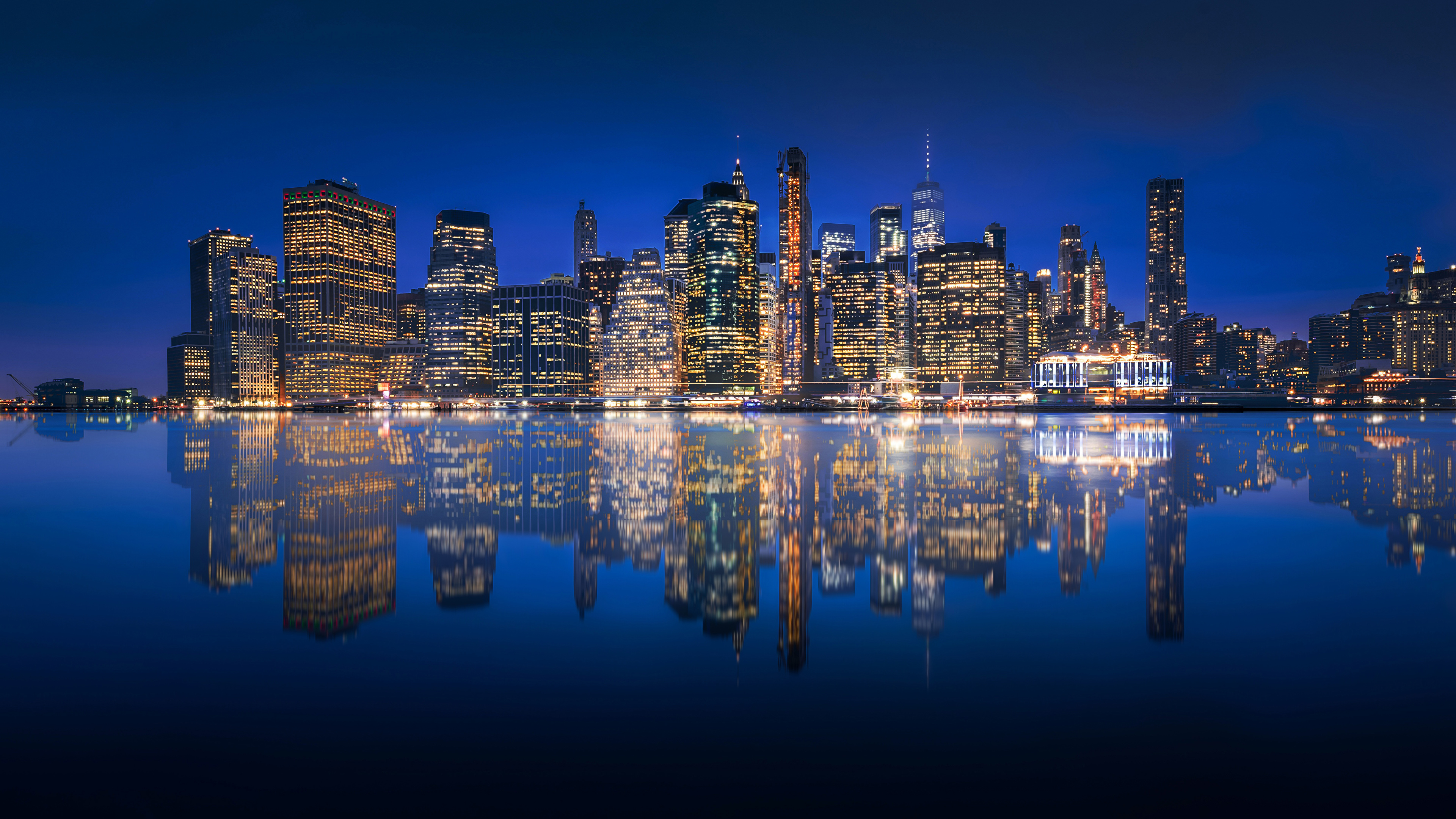 4K Cityscape Buildings Cool River Reflection Wallpapers