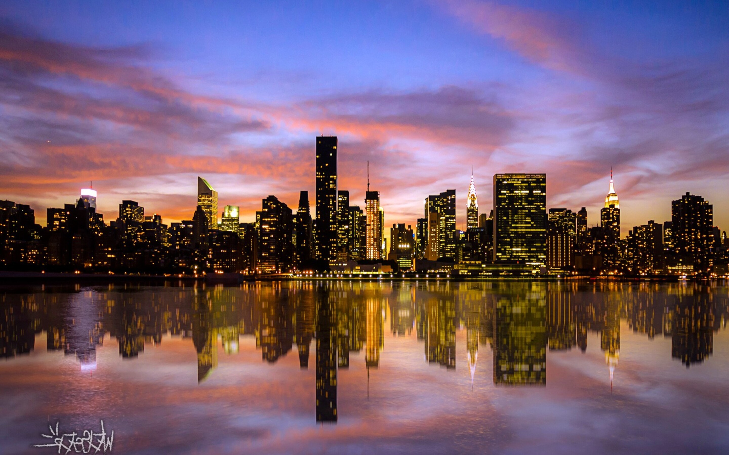 4K Cityscape Buildings Cool River Reflection Wallpapers