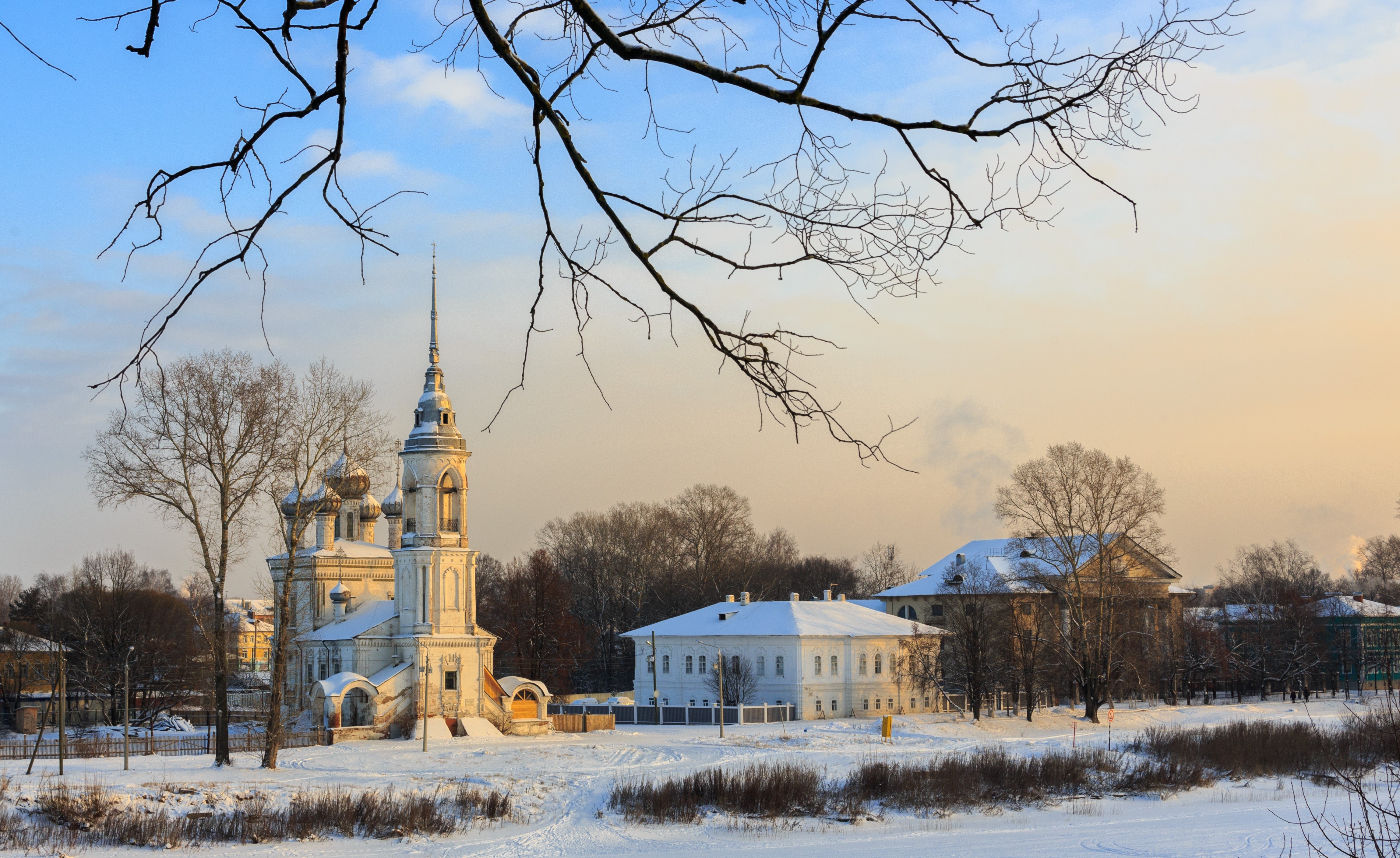 Dome Monastery Russia Temple In Winter Wallpapers