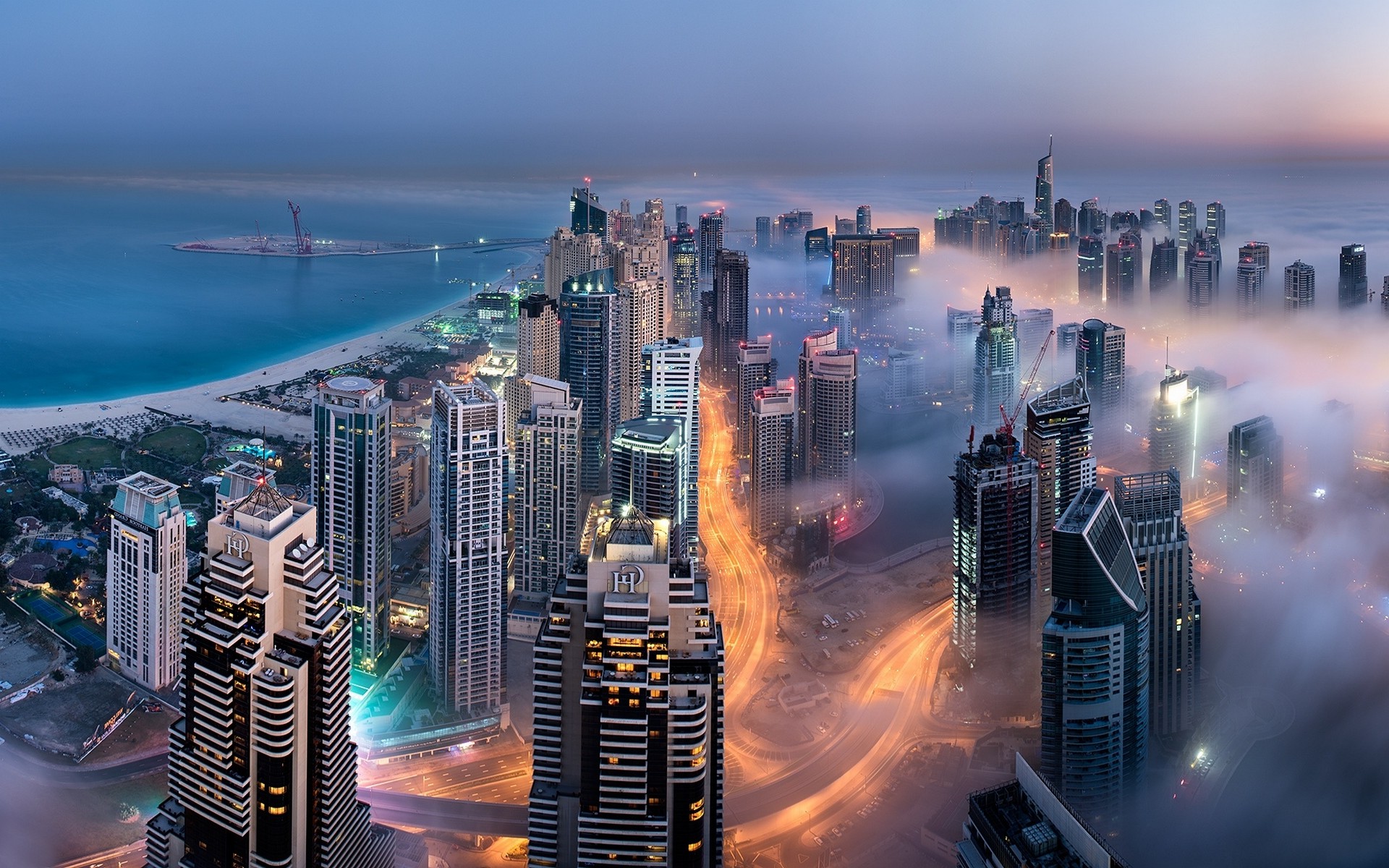 Dubai City In Sunrise Wallpapers