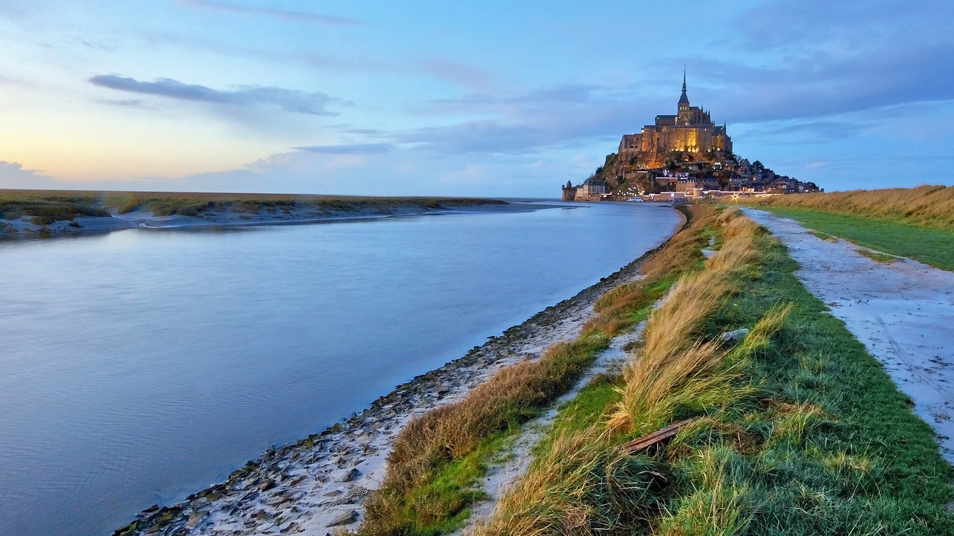 France Landscape Mont Saint-Michel Snow Wallpapers