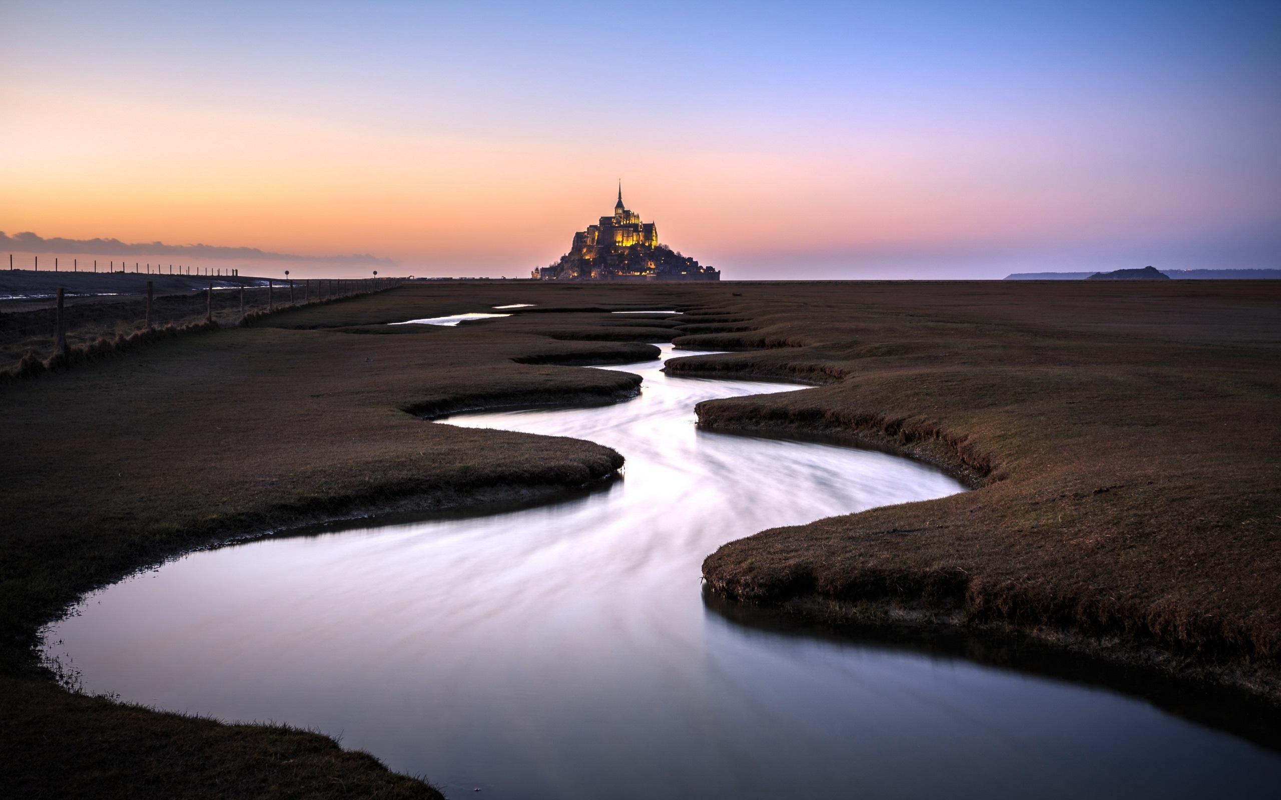 France Landscape Mont Saint-Michel Snow Wallpapers