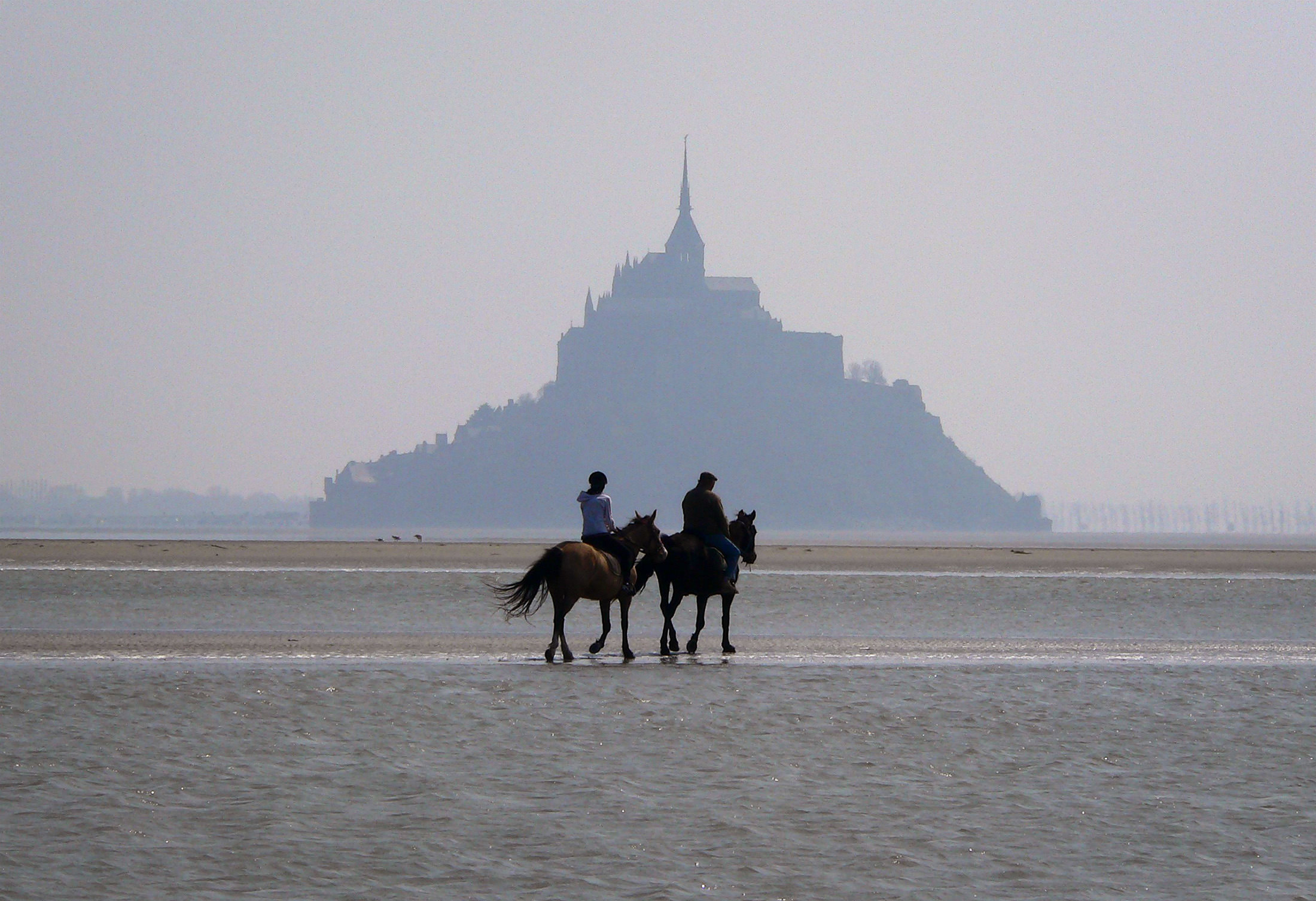 France Landscape Mont Saint-Michel Snow Wallpapers