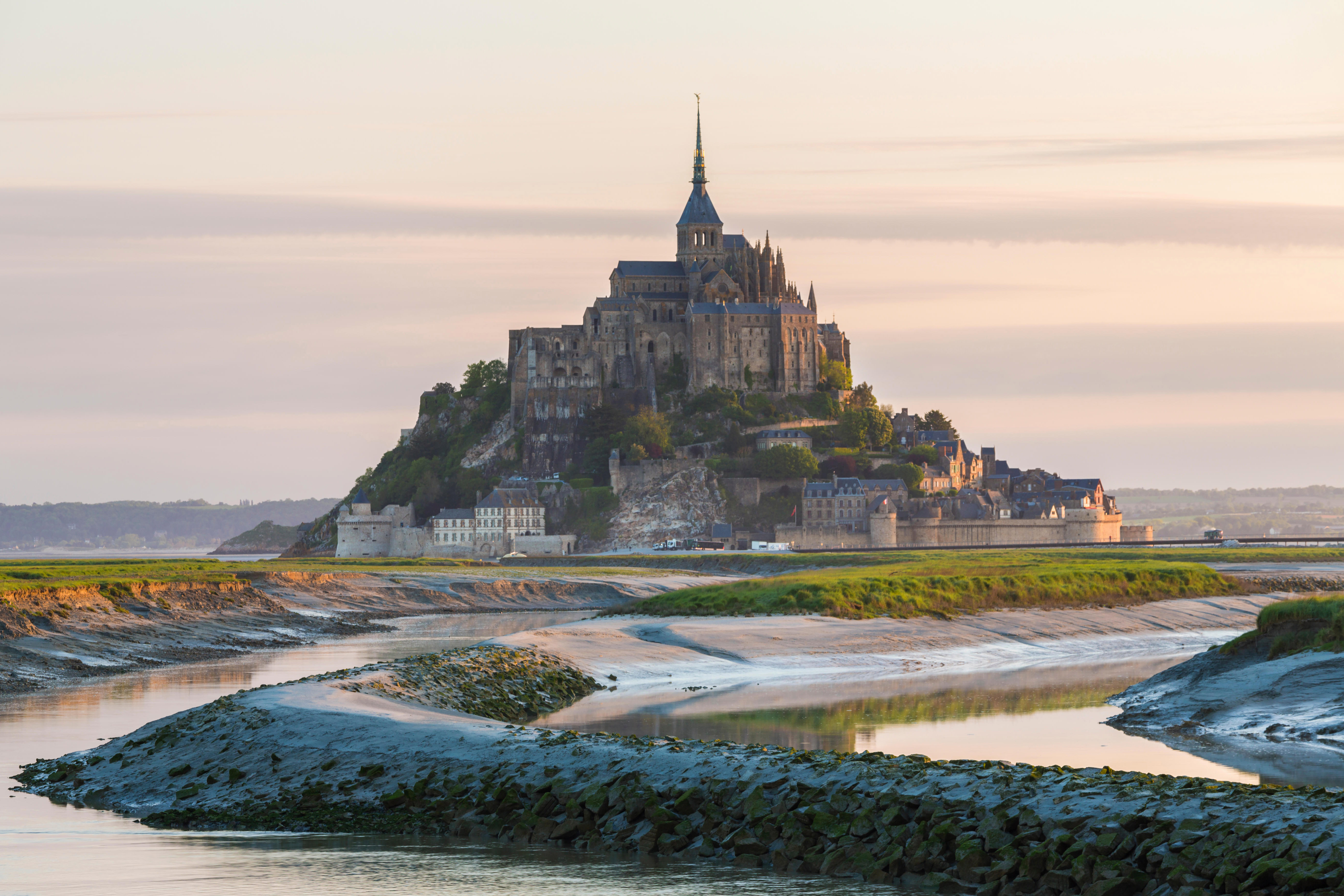 France Landscape Mont Saint-Michel Snow Wallpapers