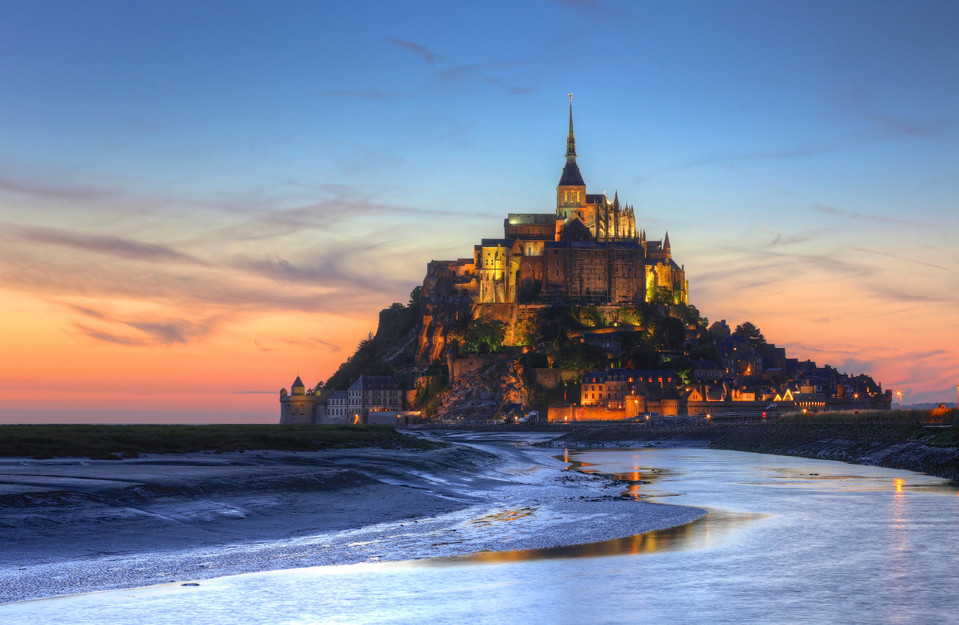 France Landscape Mont Saint-Michel Snow Wallpapers