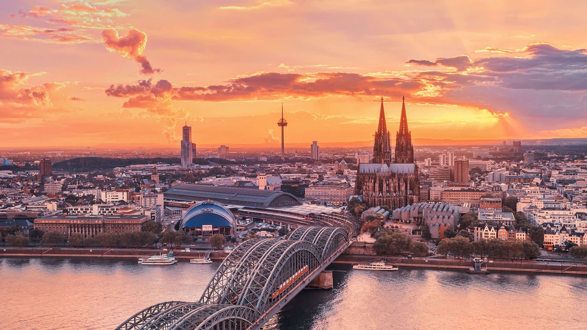 Germany Cityscape At Sunset Wallpapers