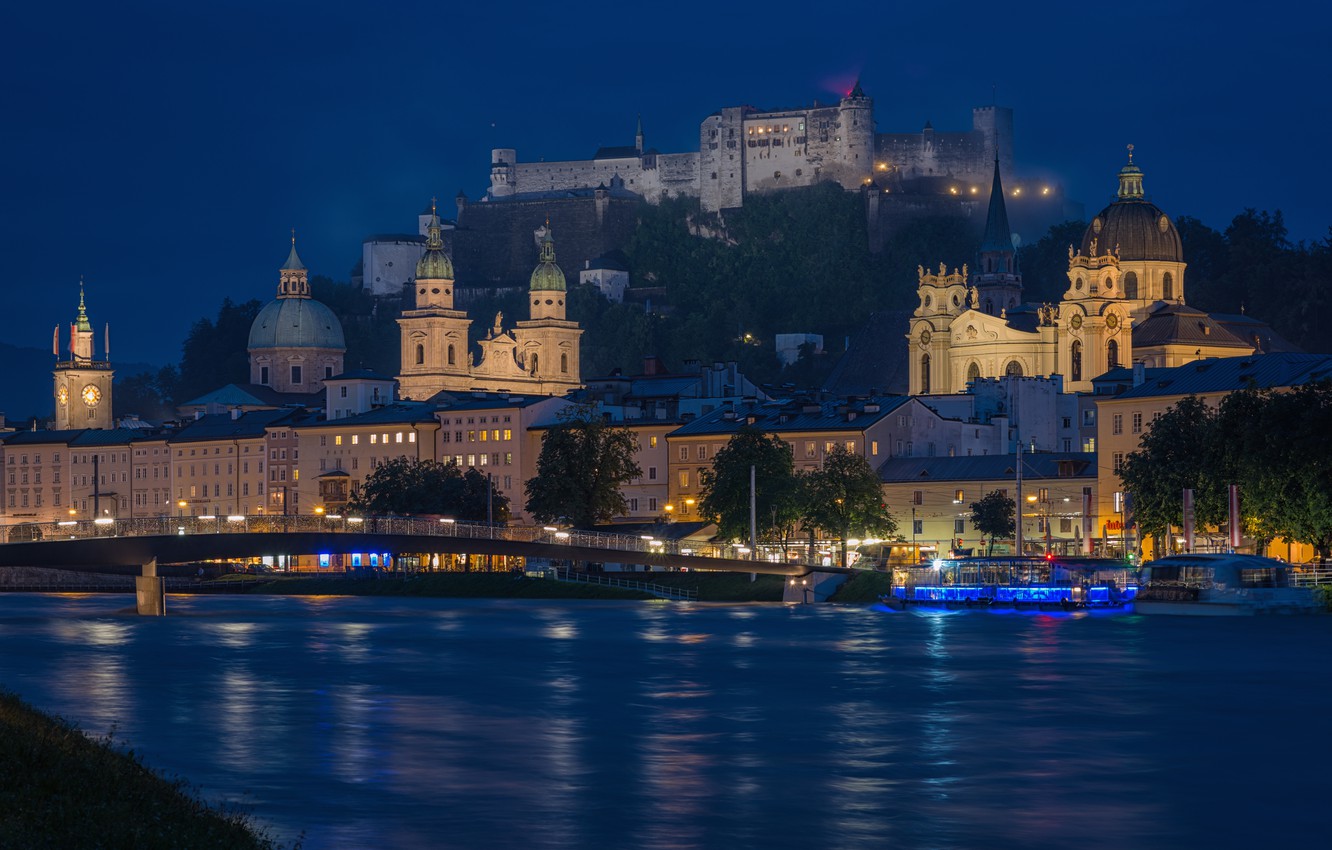 Hohensalzburg Church  At Night Wallpapers