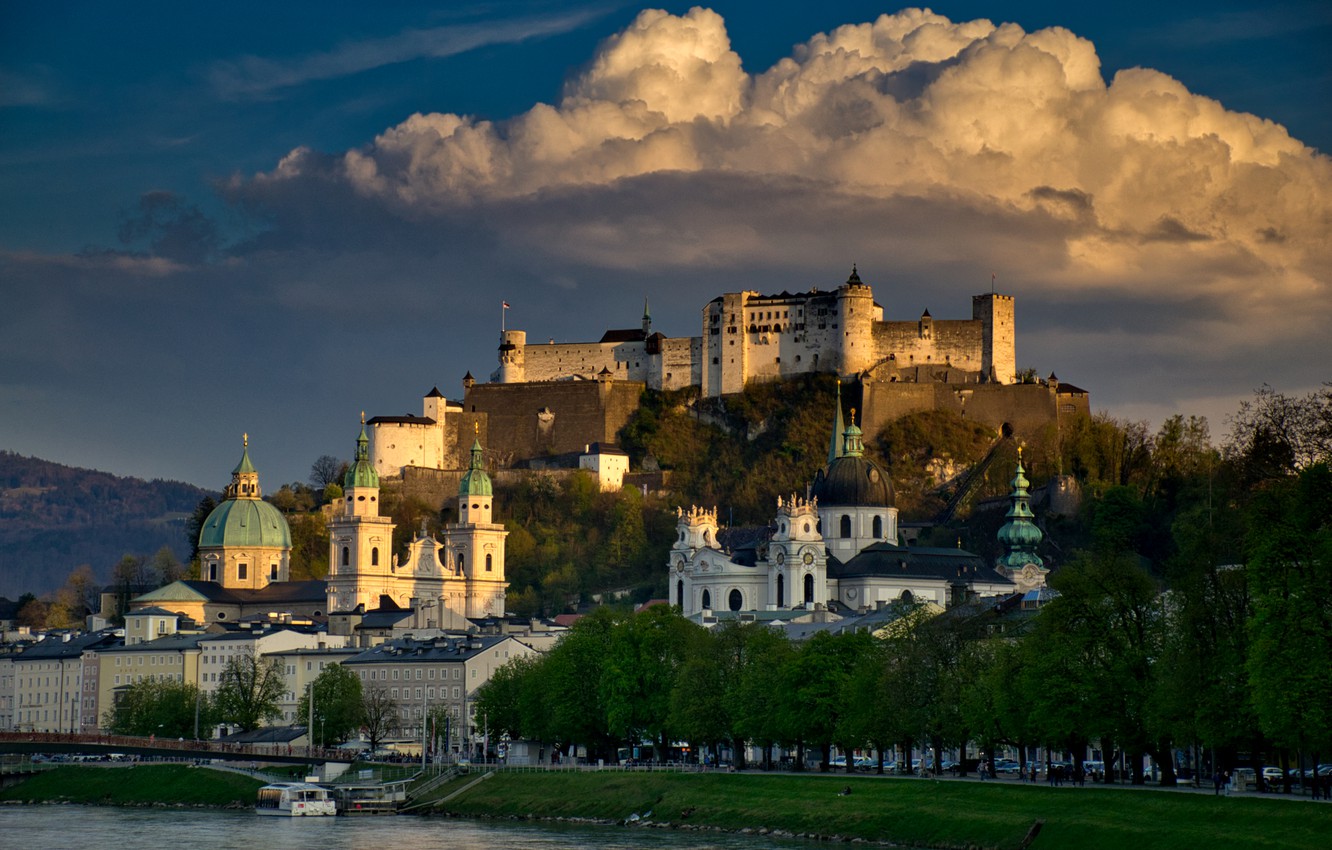 Hohensalzburg Church  At Night Wallpapers