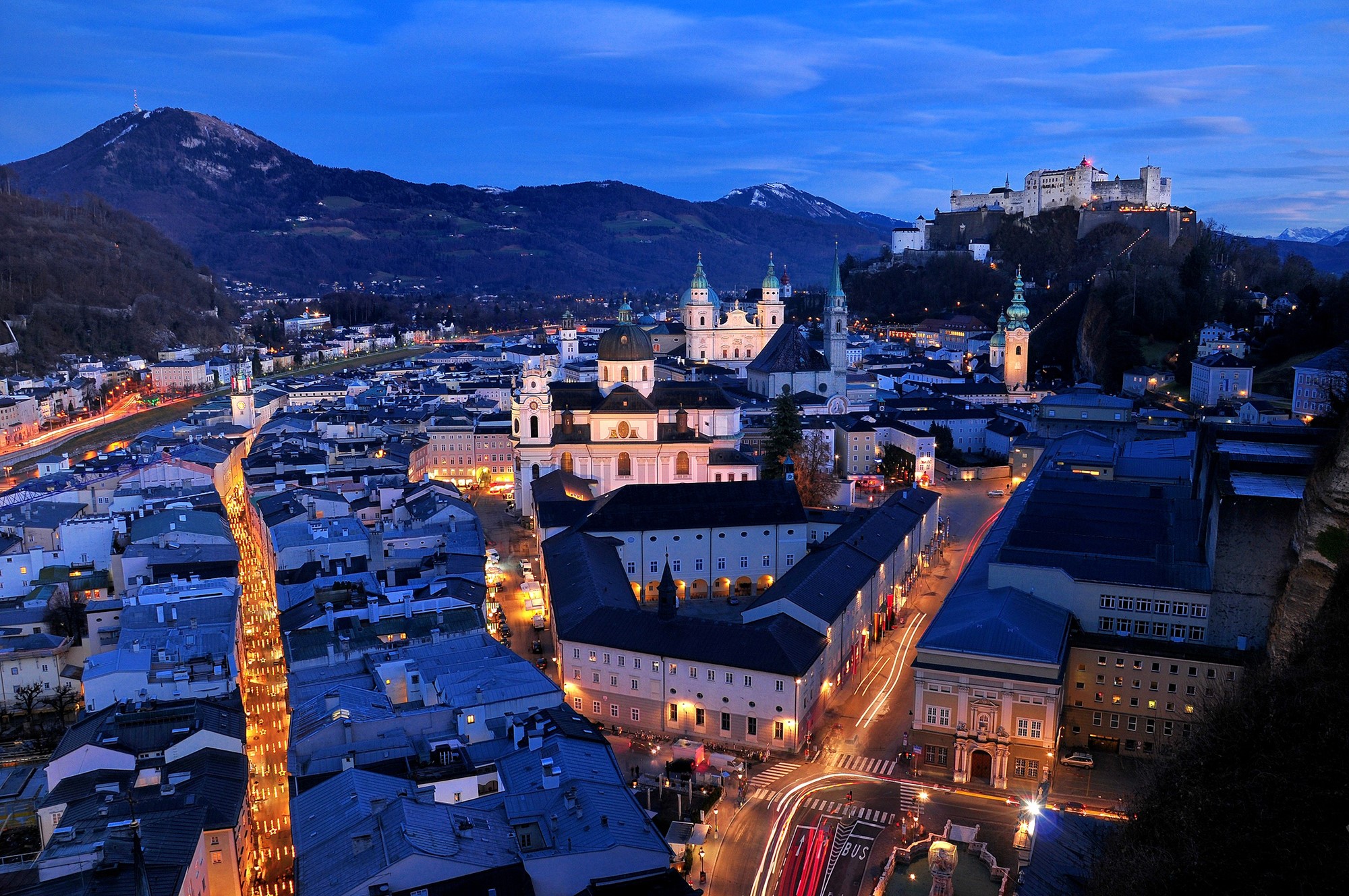 Hohensalzburg Church  At Night Wallpapers