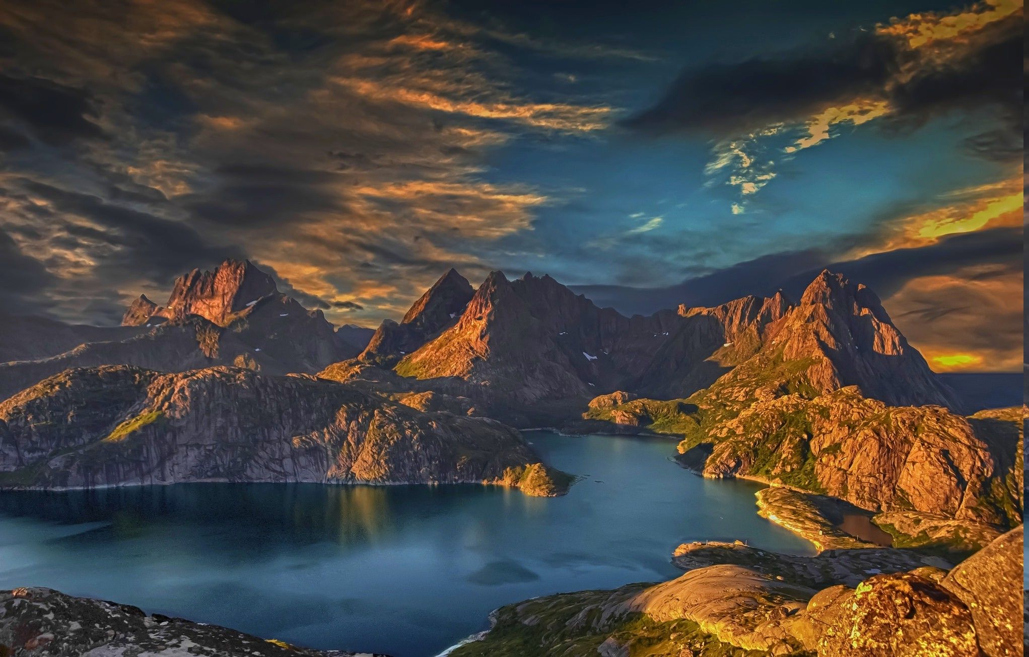 Lofoten Sunrise Near Sea Mountains Norway Island Wallpapers