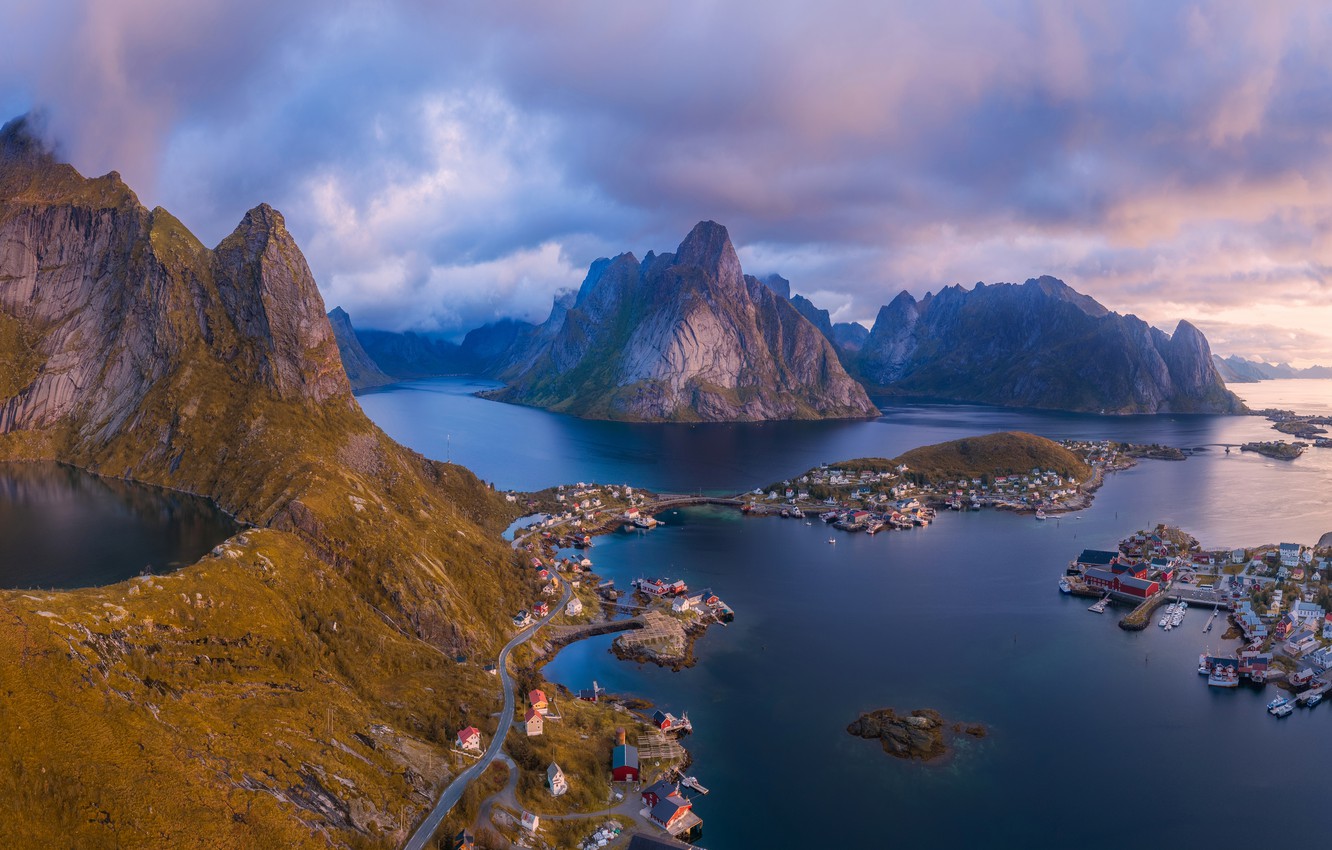 Lofoten Sunrise Near Sea Mountains Norway Island Wallpapers