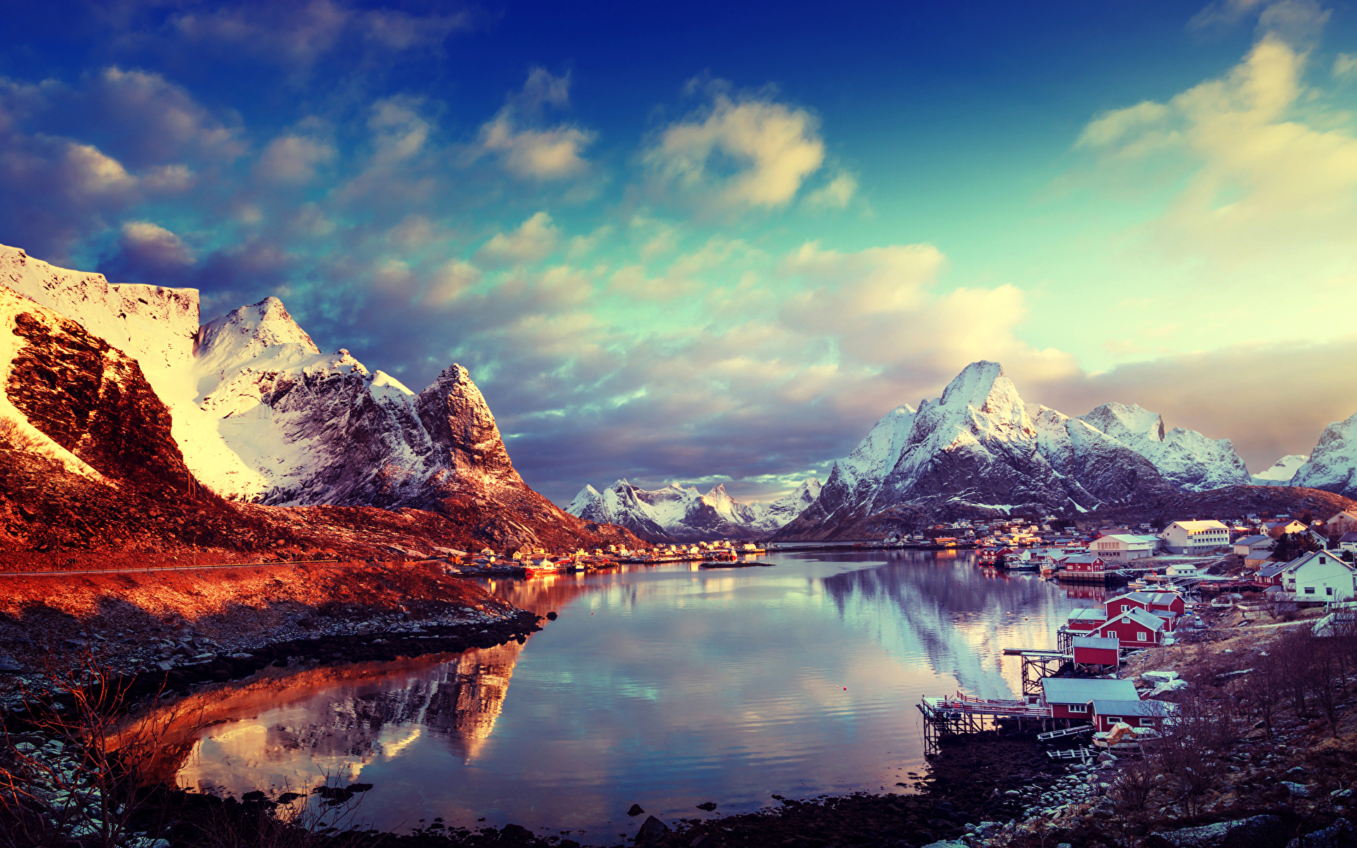 Lofoten Sunrise Near Sea Mountains Norway Island Wallpapers