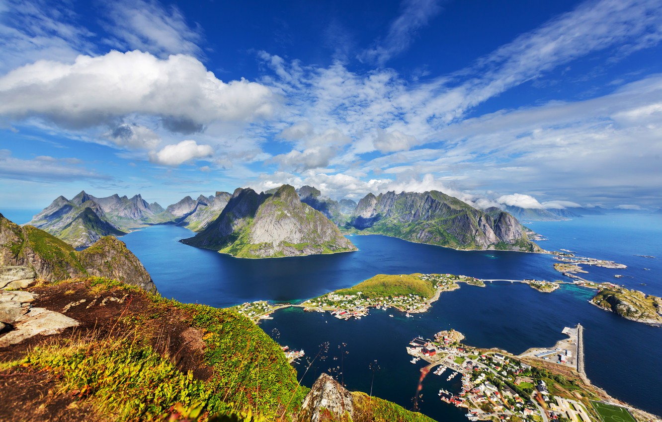 Lofoten Sunrise Near Sea Mountains Norway Island Wallpapers