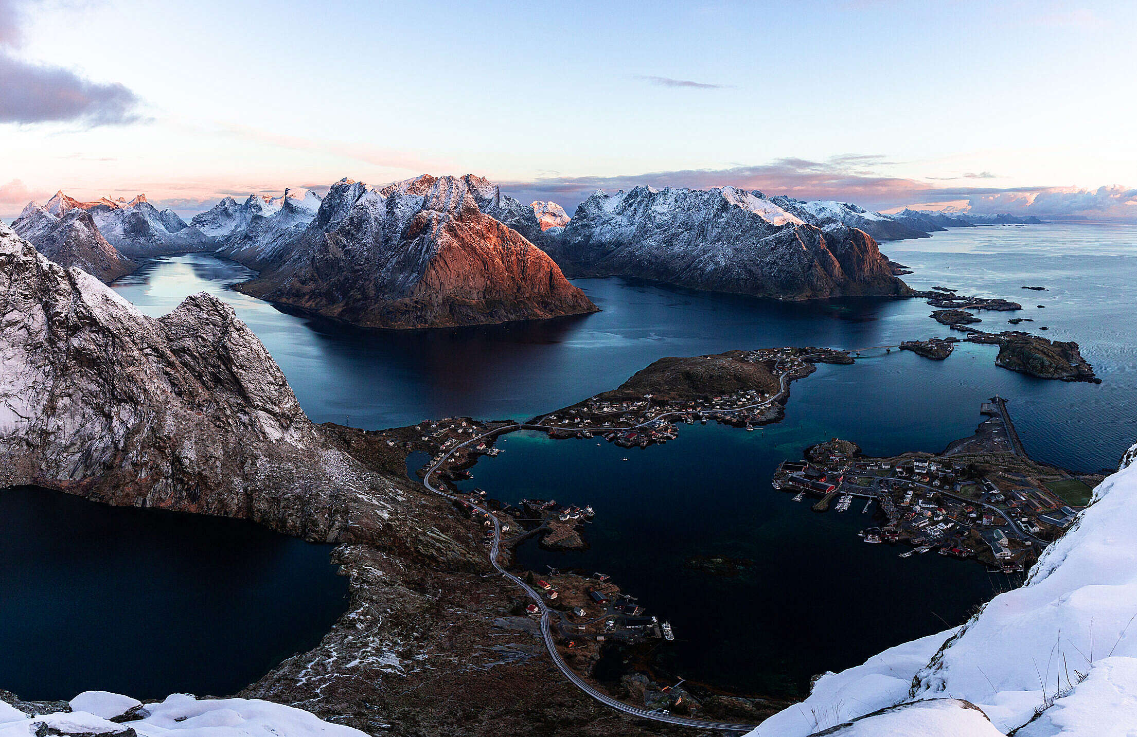 Lofoten Sunrise Near Sea Mountains Norway Island Wallpapers