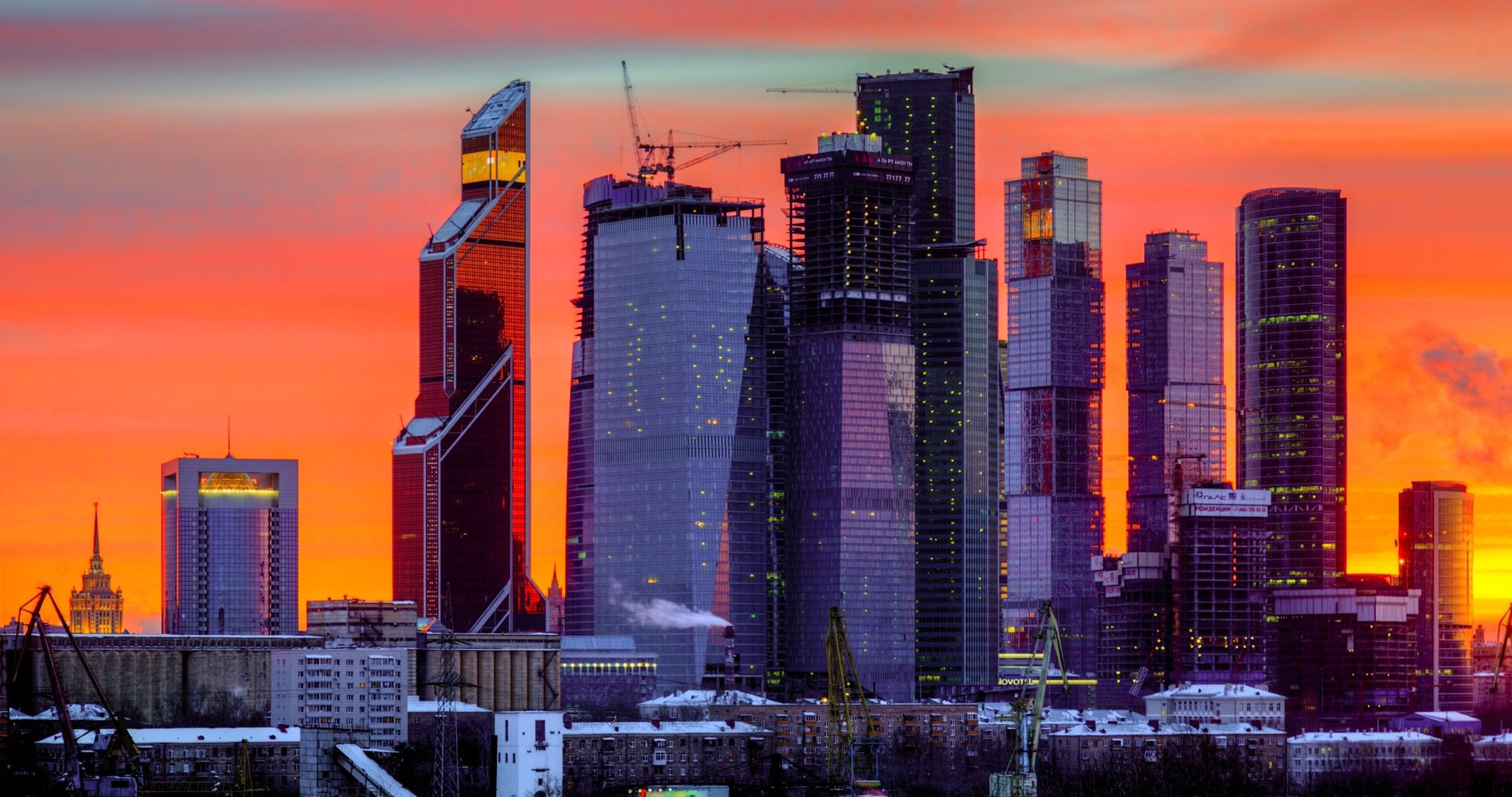 Moscow City At Night Wallpapers