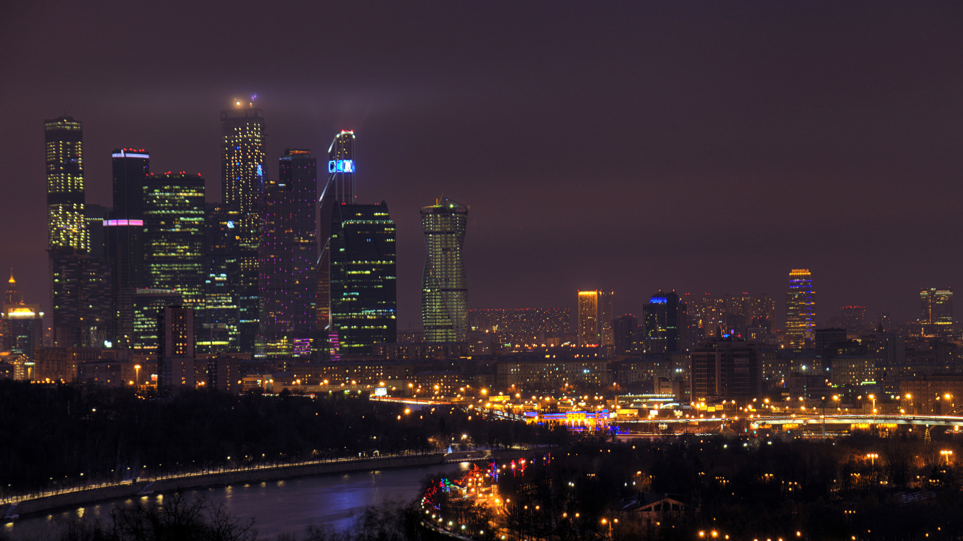 Moscow City At Night Wallpapers