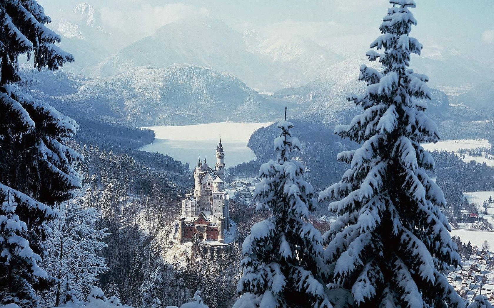 Neuschwanstein Castle In Winter Wallpapers