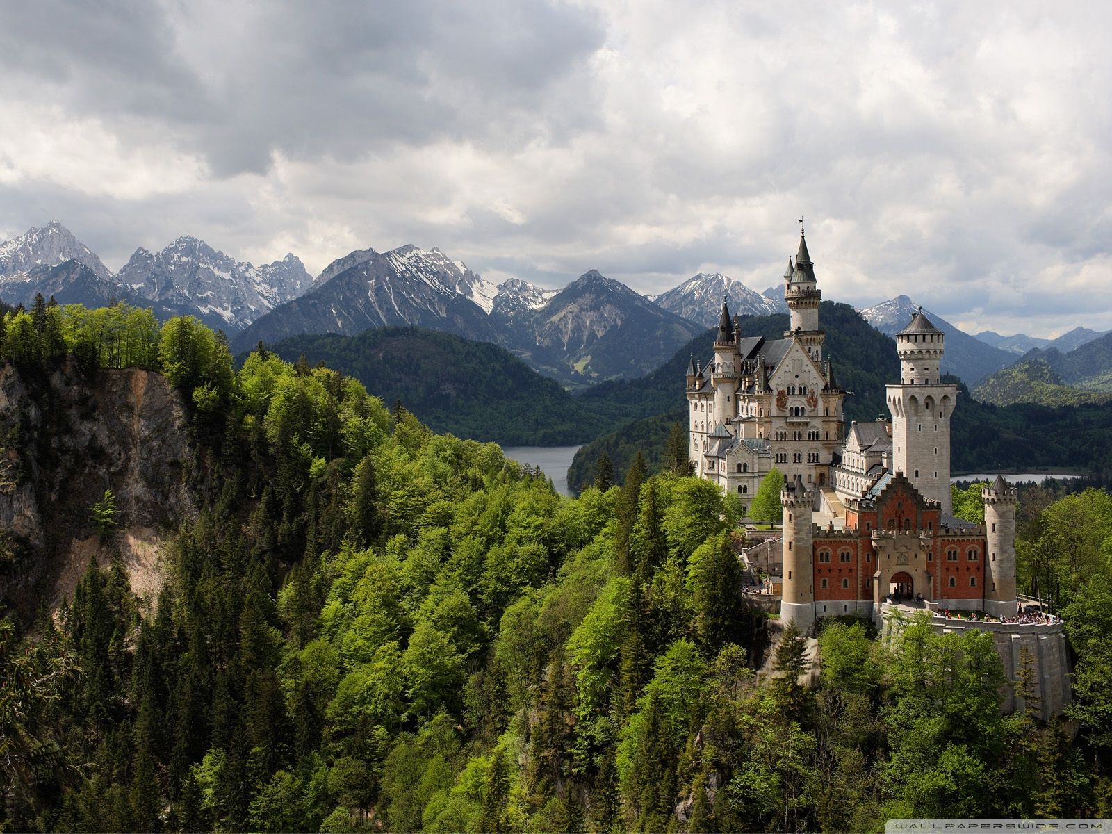 Neuschwanstein Castle Mountains And Forest Germany Wallpapers