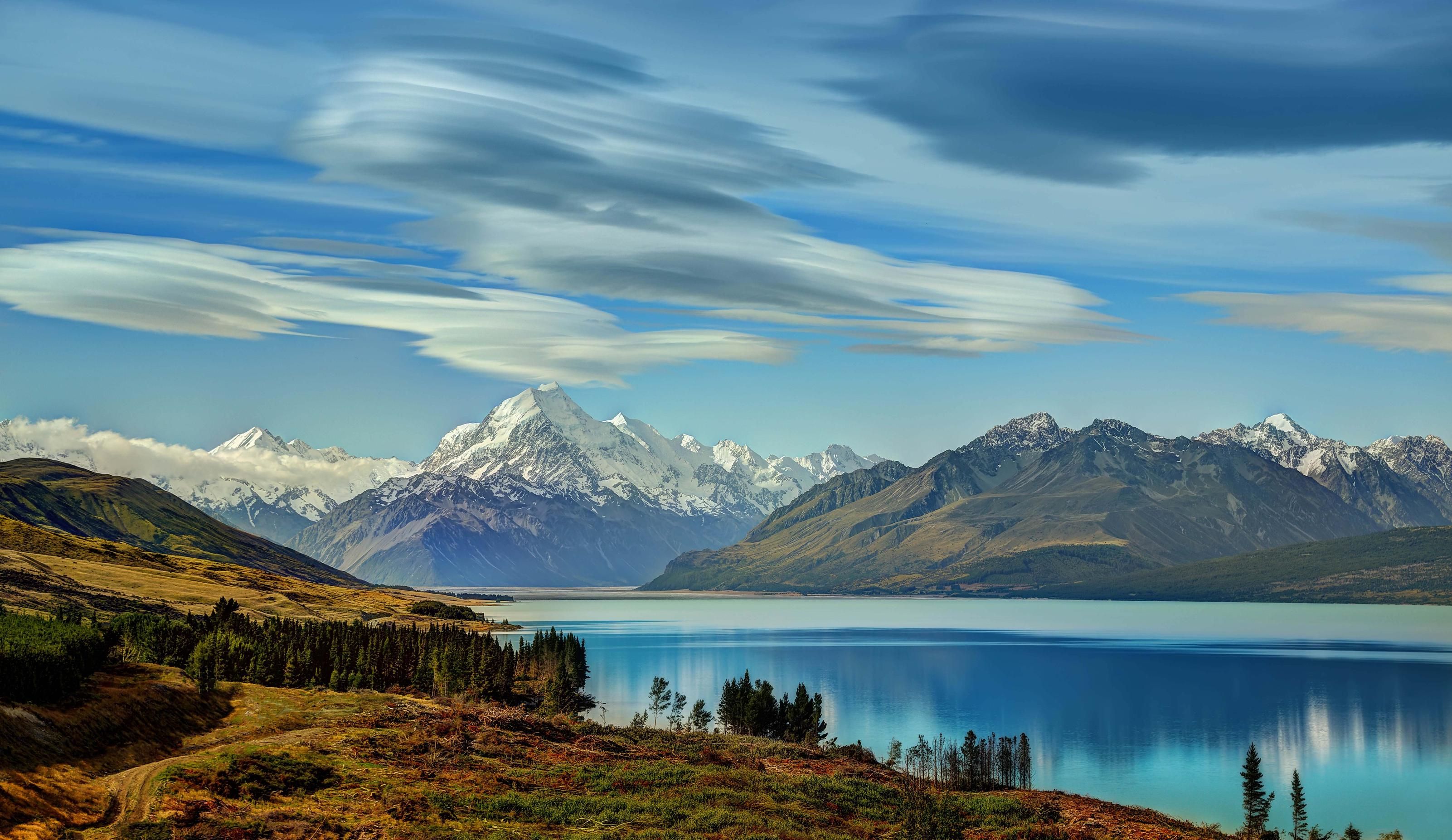 New Zealand Mountains Dawn Lake Wallpapers