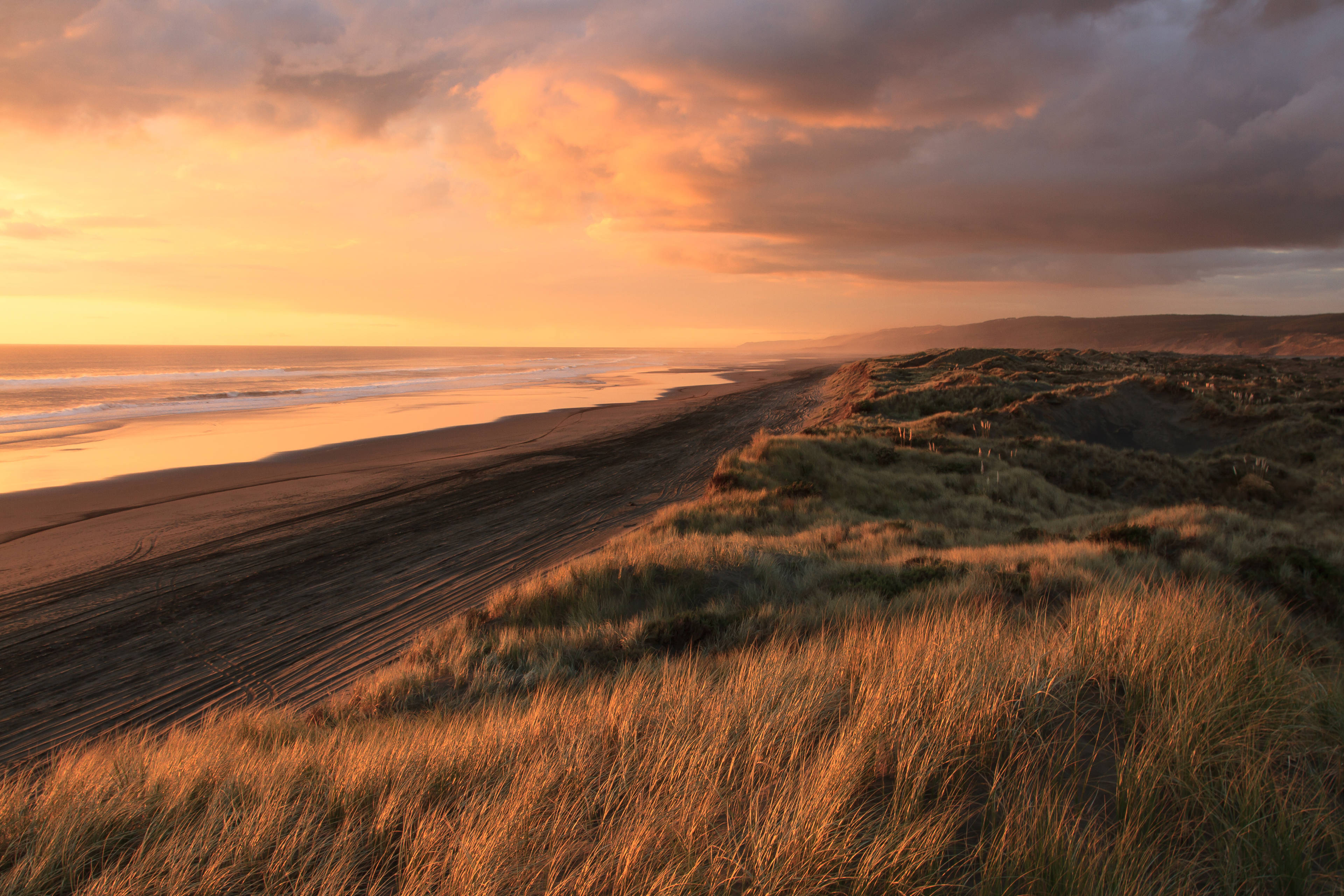 New Zealand Orange Mountain Sunset Wallpapers