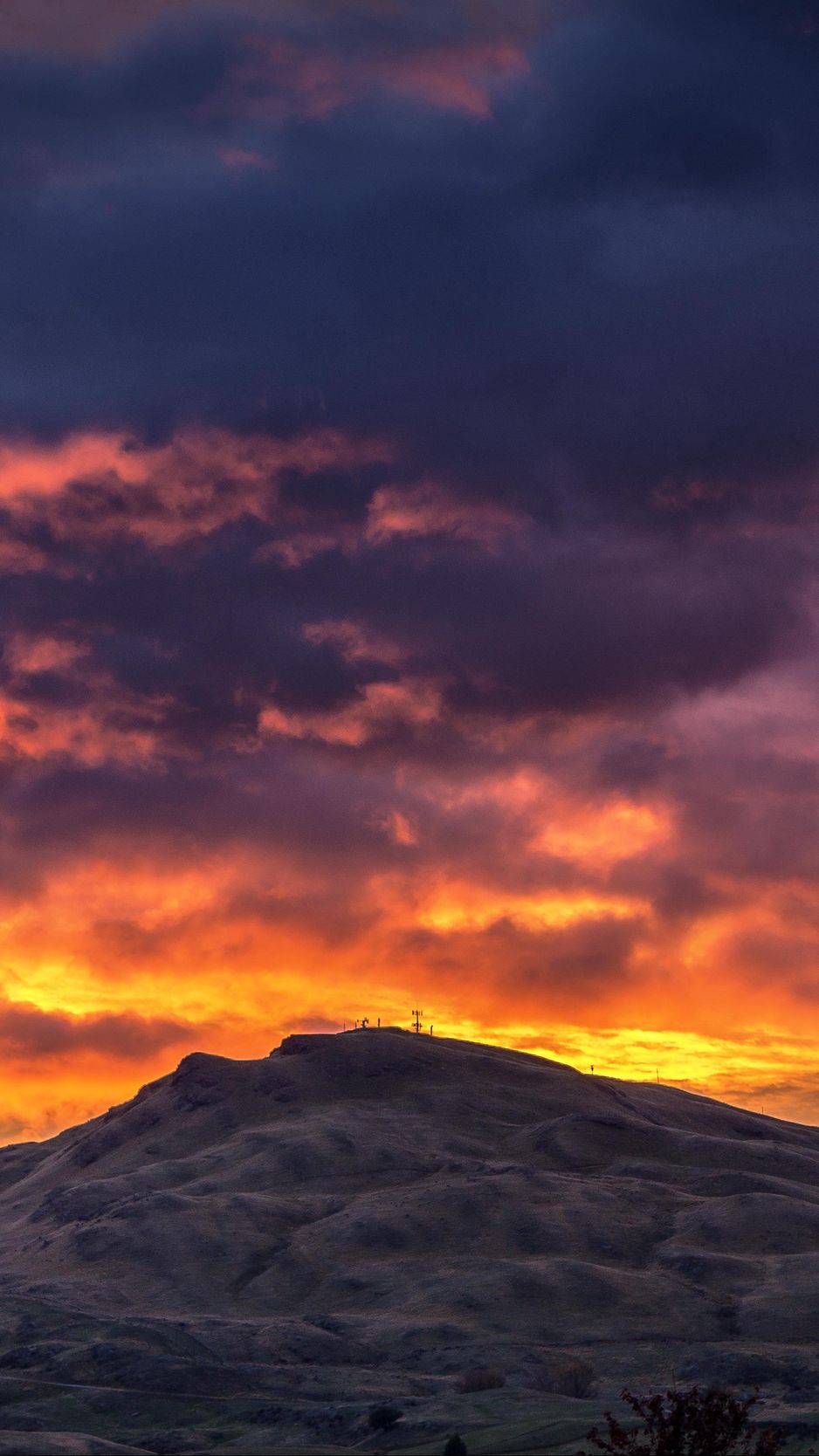 New Zealand Orange Mountain Sunset Wallpapers