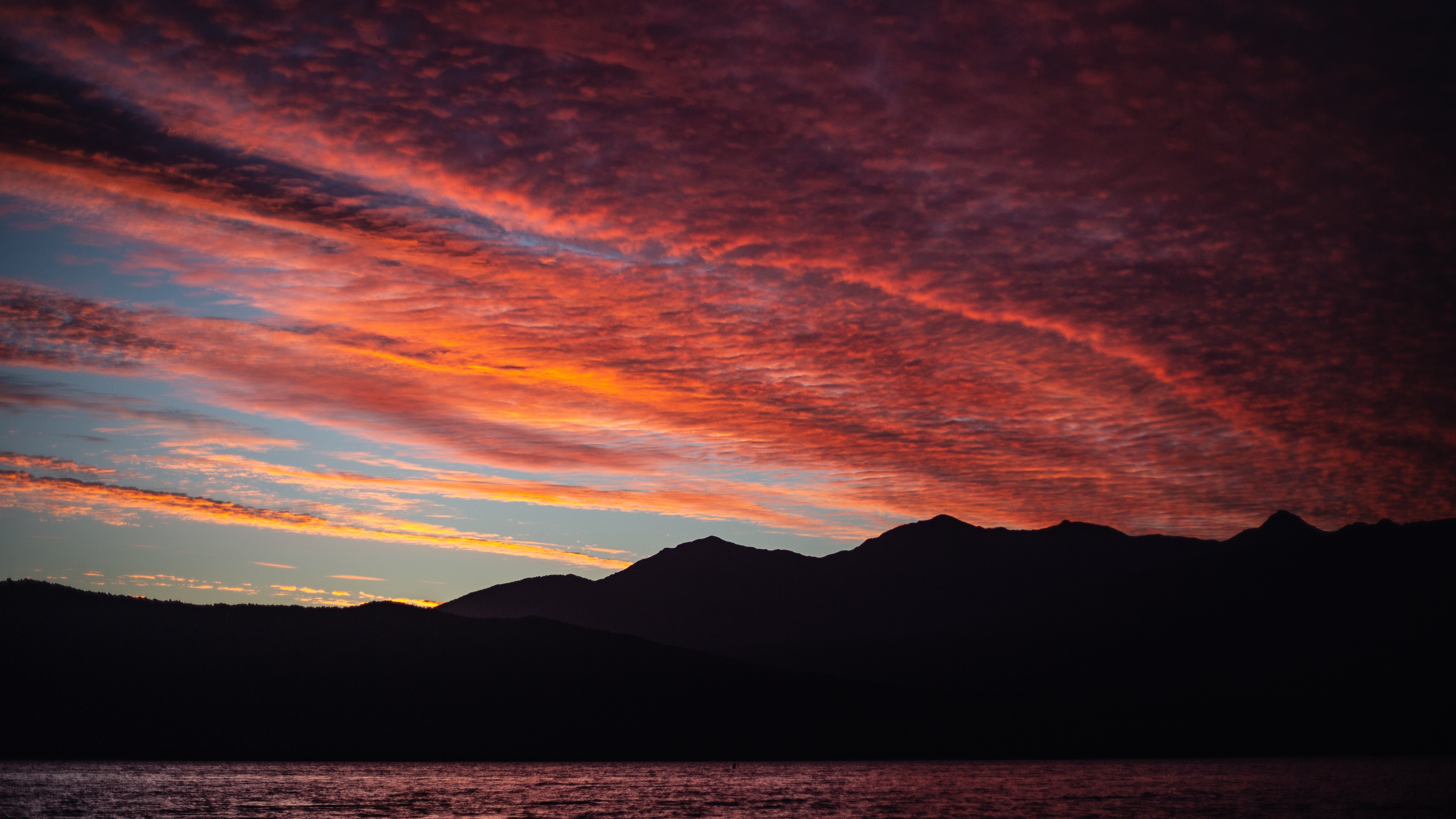 New Zealand Orange Mountain Sunset Wallpapers