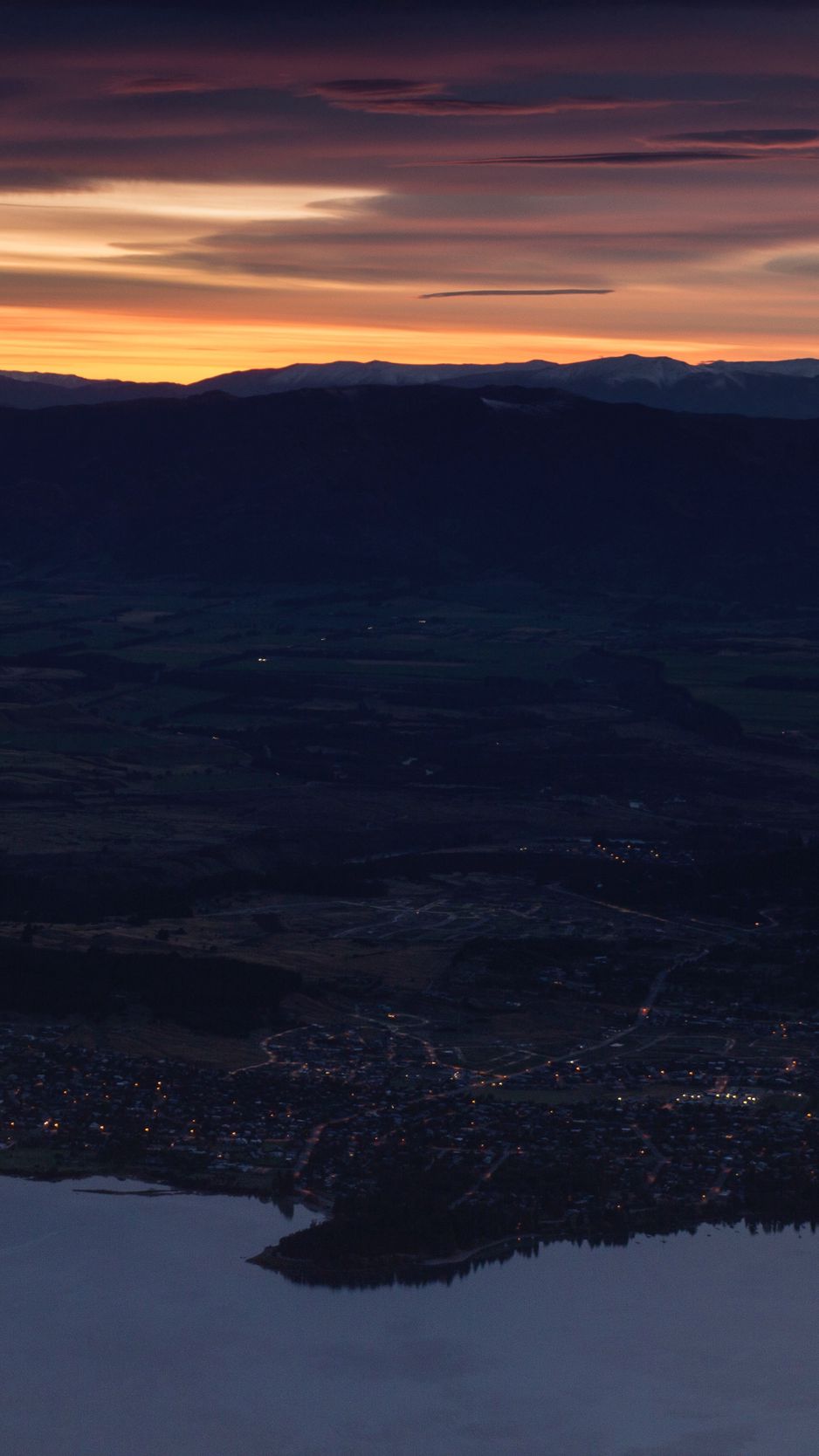 New Zealand Orange Mountain Sunset Wallpapers