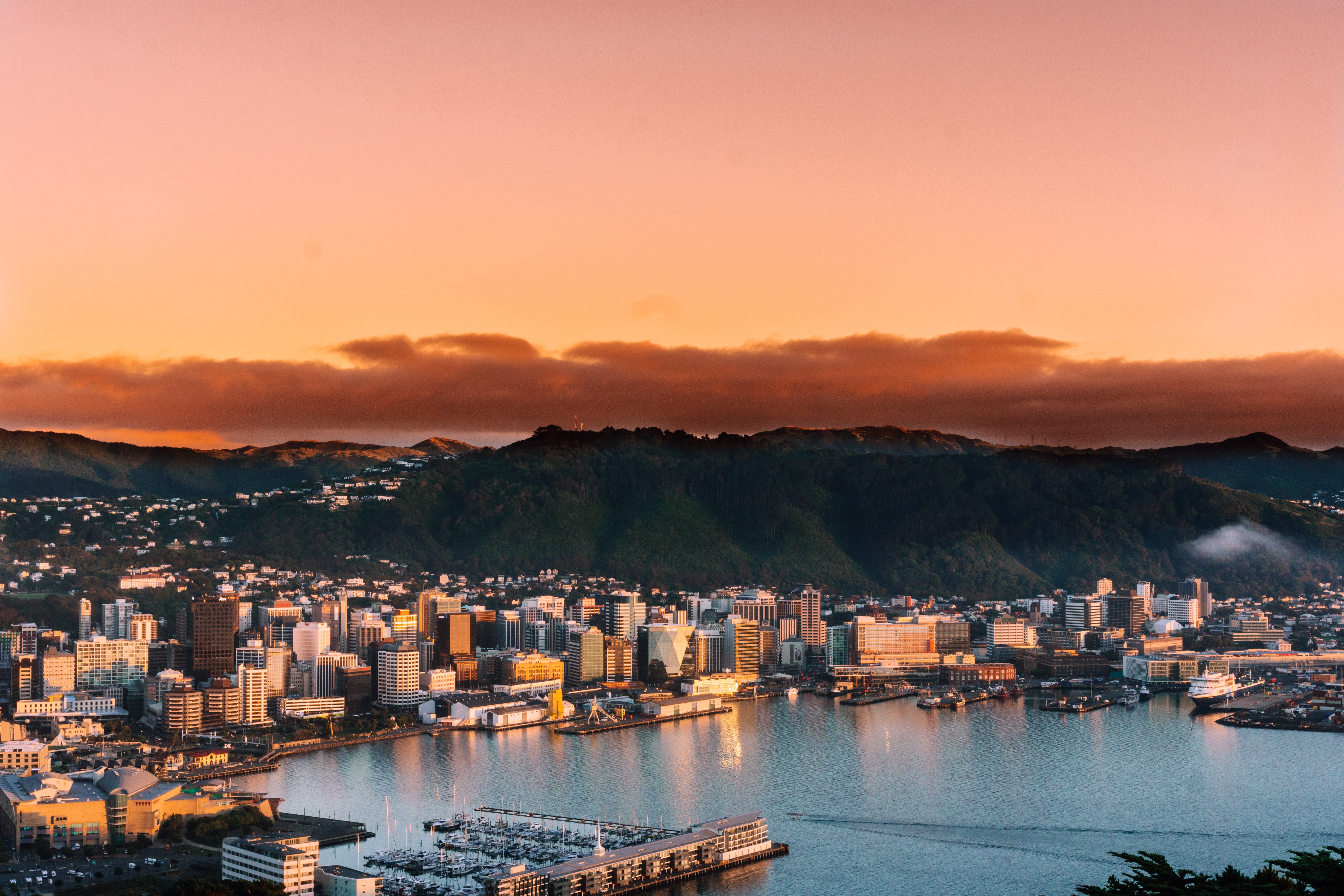 New Zealand Orange Mountain Sunset Wallpapers