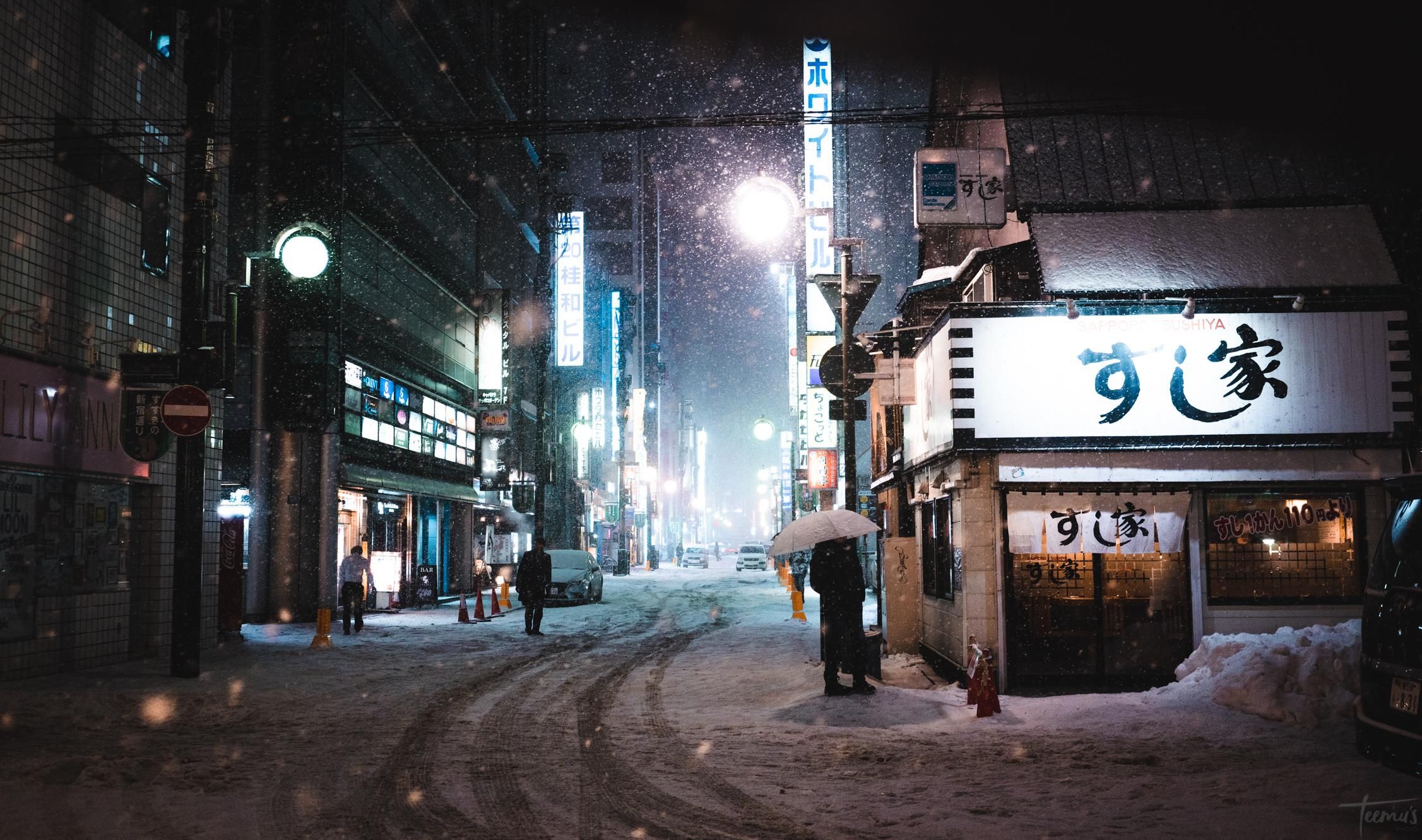 Sapporo Japan At Night Wallpapers