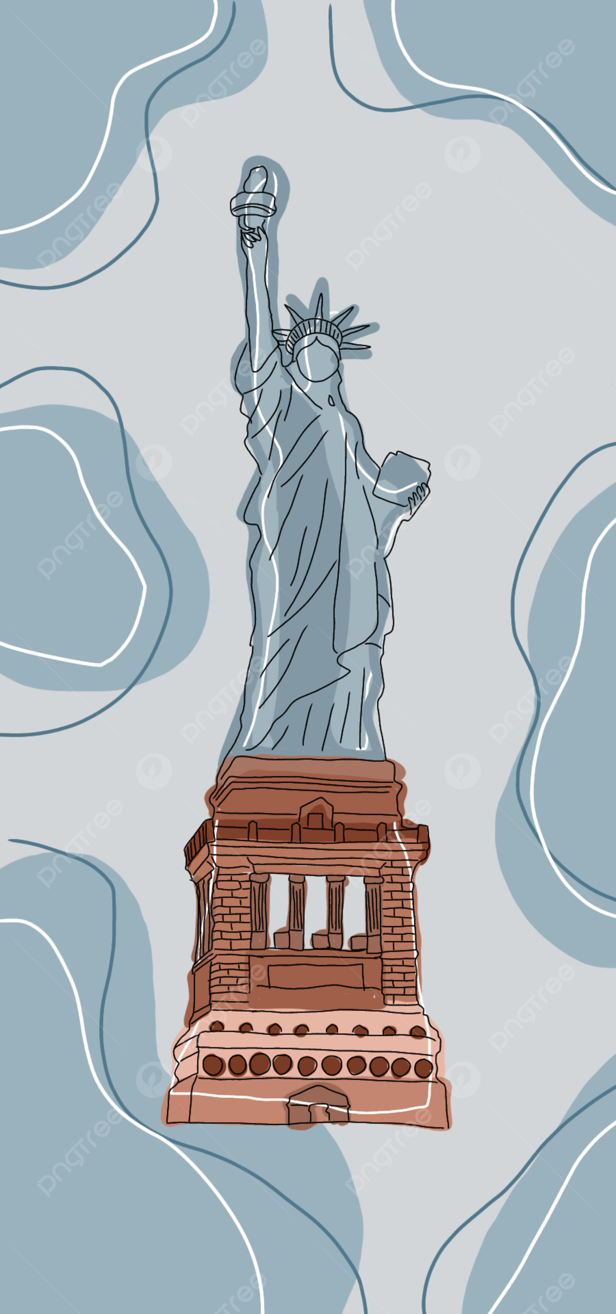 Statue Of Liberty Gradient Art Wallpapers