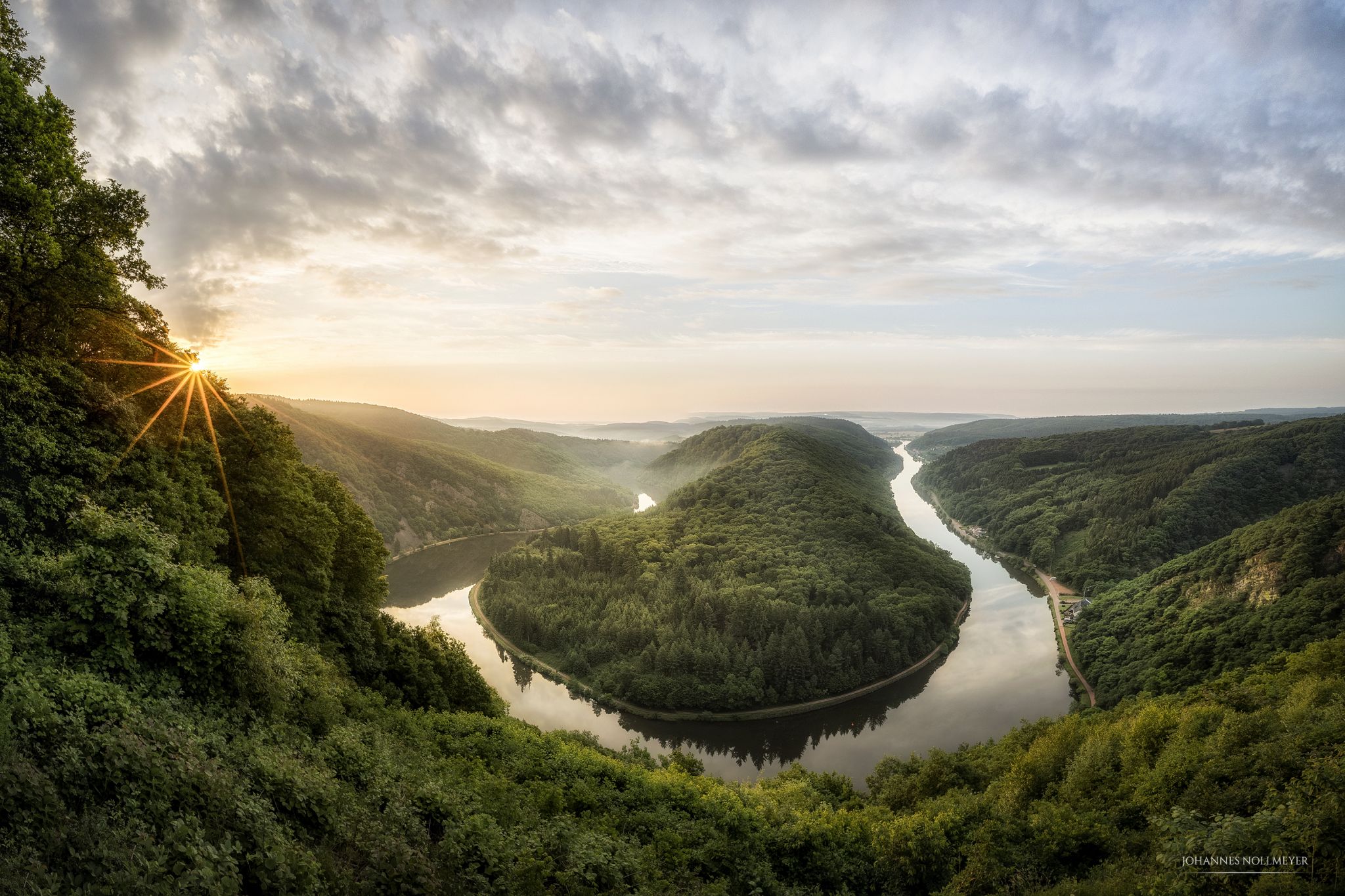 Sunrise At Saarschleife Germany Wallpapers