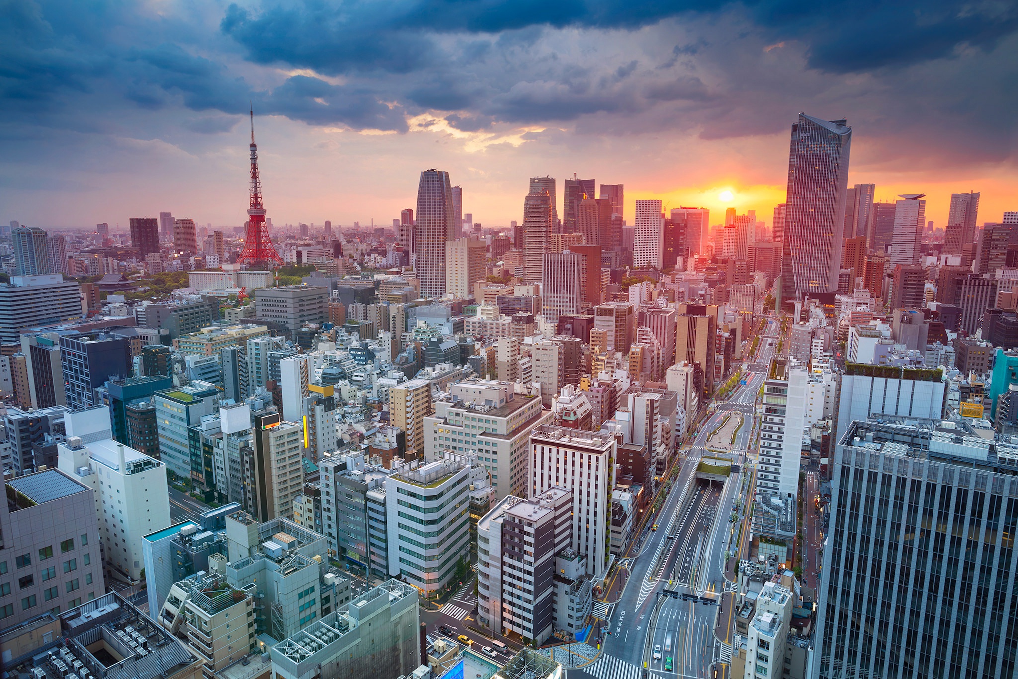 Tokyo Skycrapper Building Sunset Cityscape Wallpapers