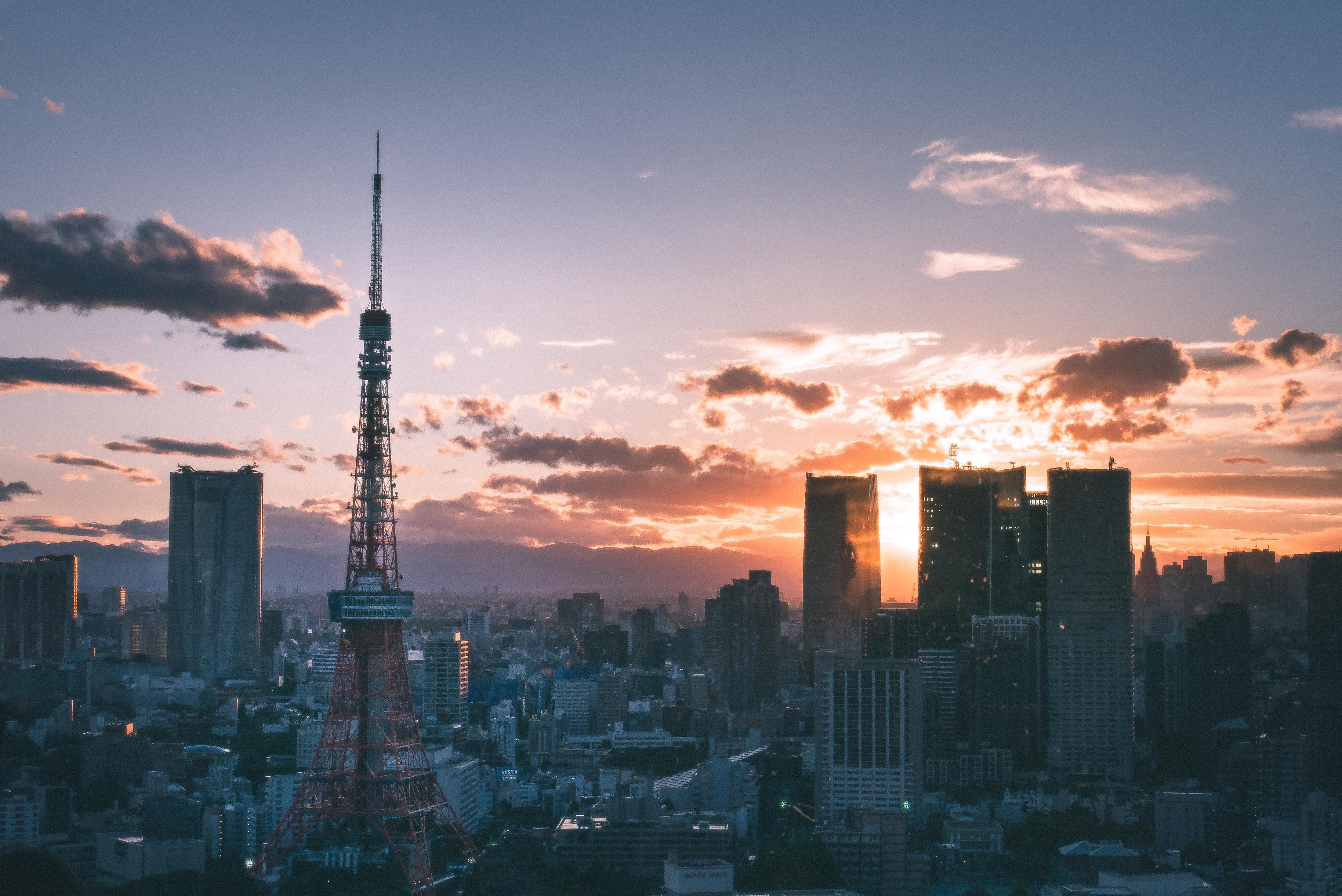 Tokyo Skycrapper Building Sunset Cityscape Wallpapers