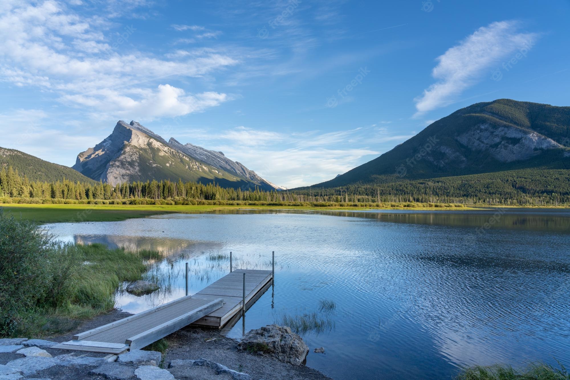 Vermillion Lakes Mount Rundle In Banff National Park Wallpapers