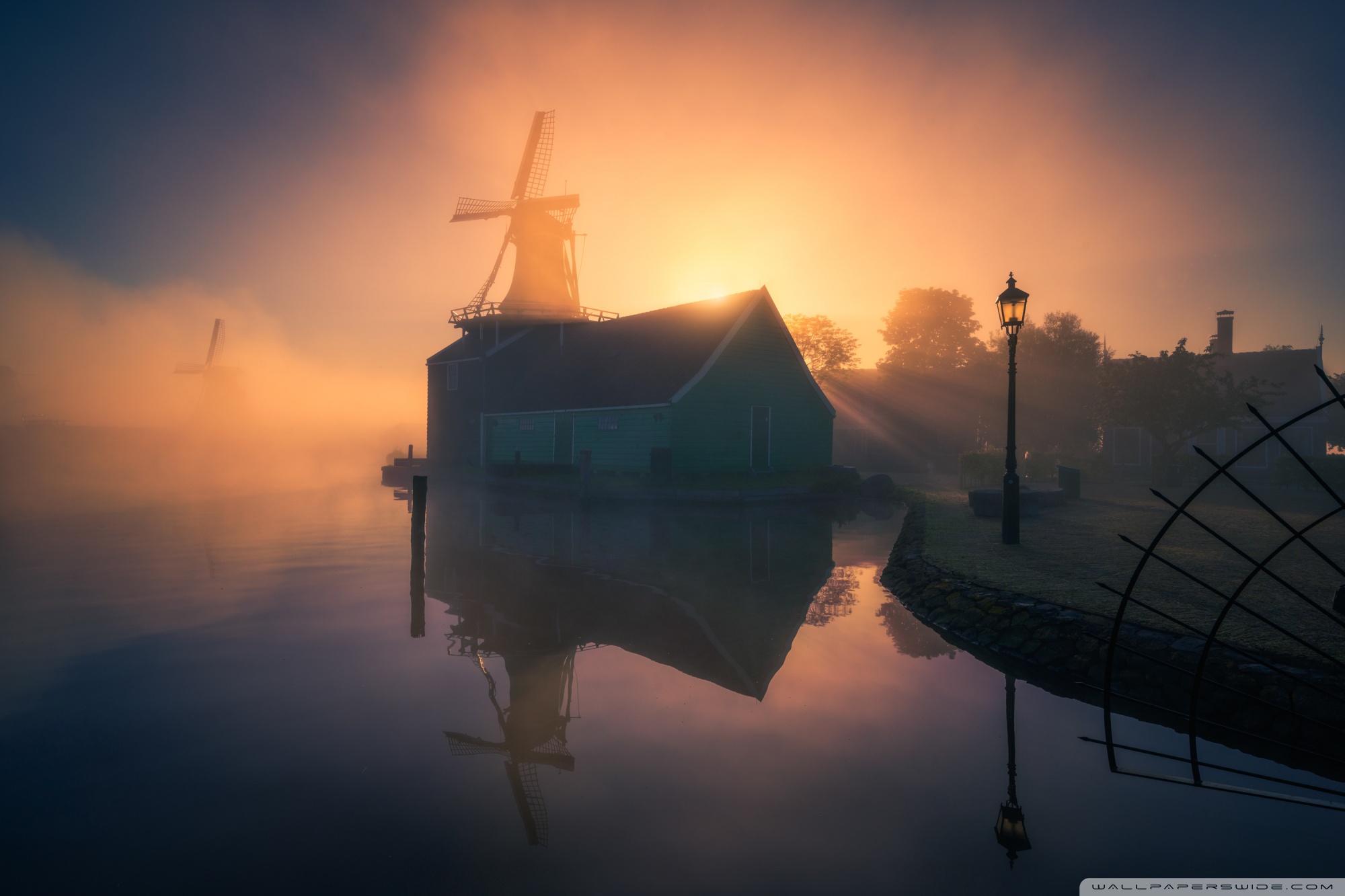 Windmill Fogy Netherlands Wallpapers