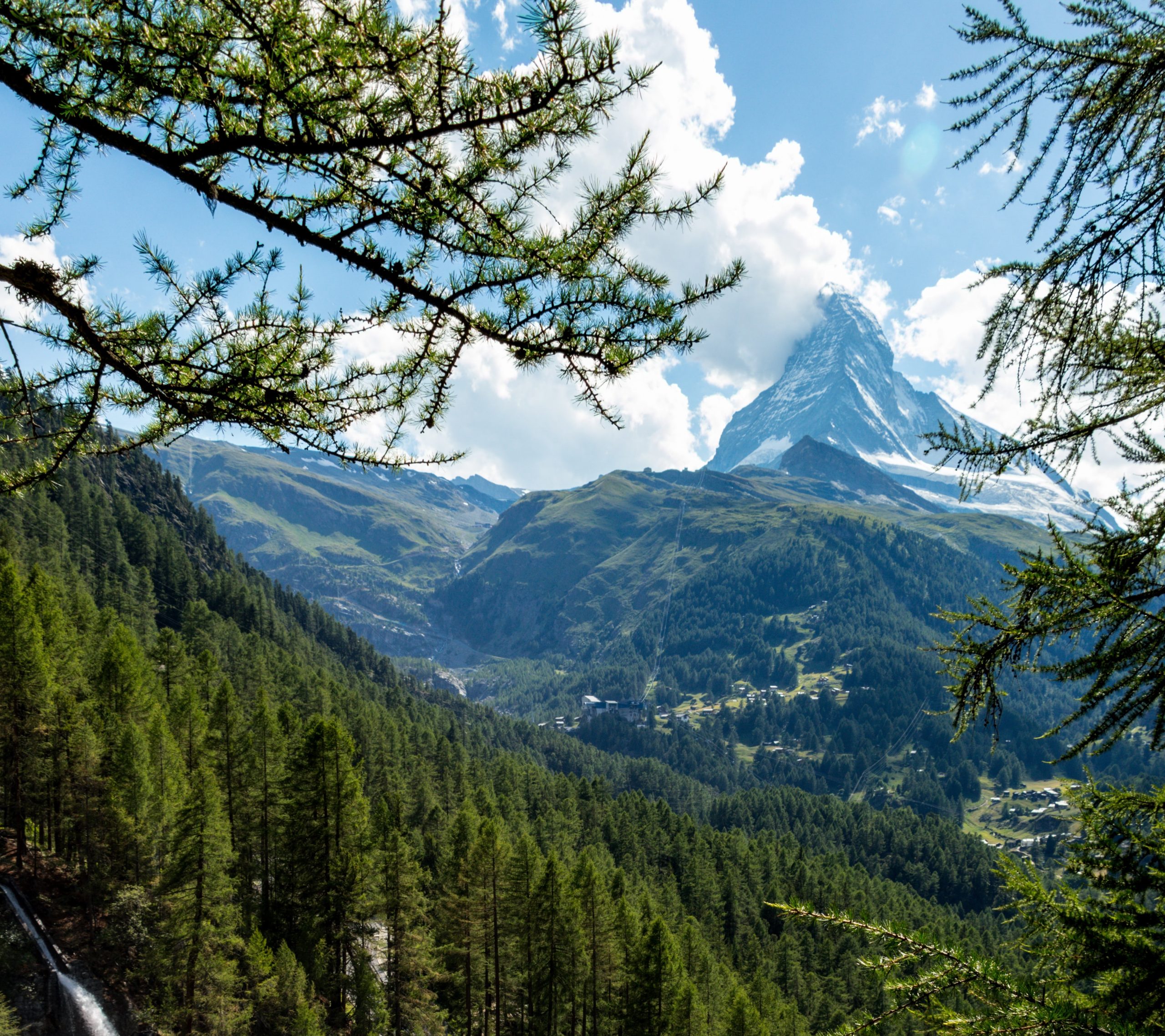 Zermatt-Matterhorn Aerial View At Night Wallpapers