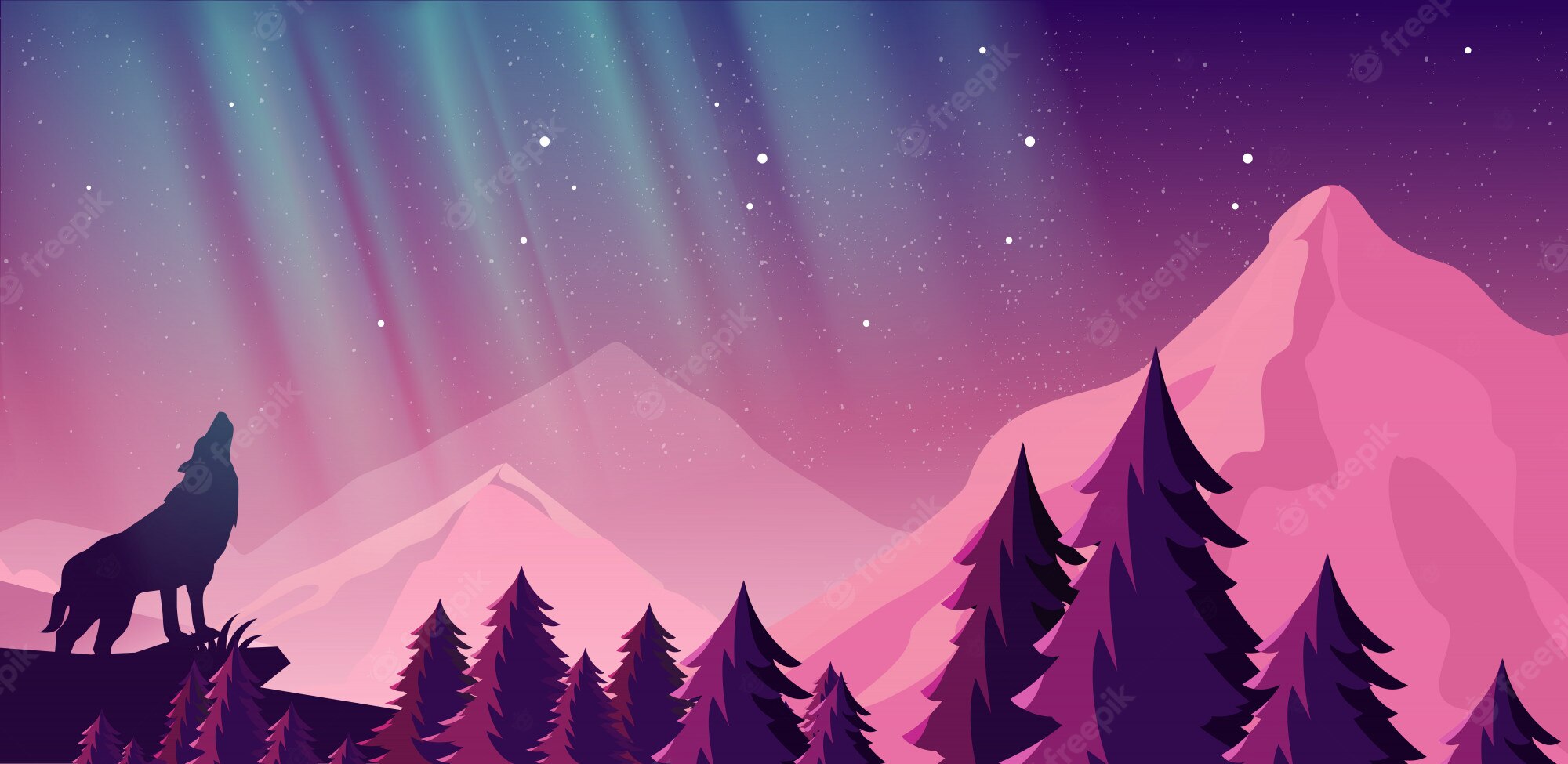 Wolf Aurora Borealis Wallpapers