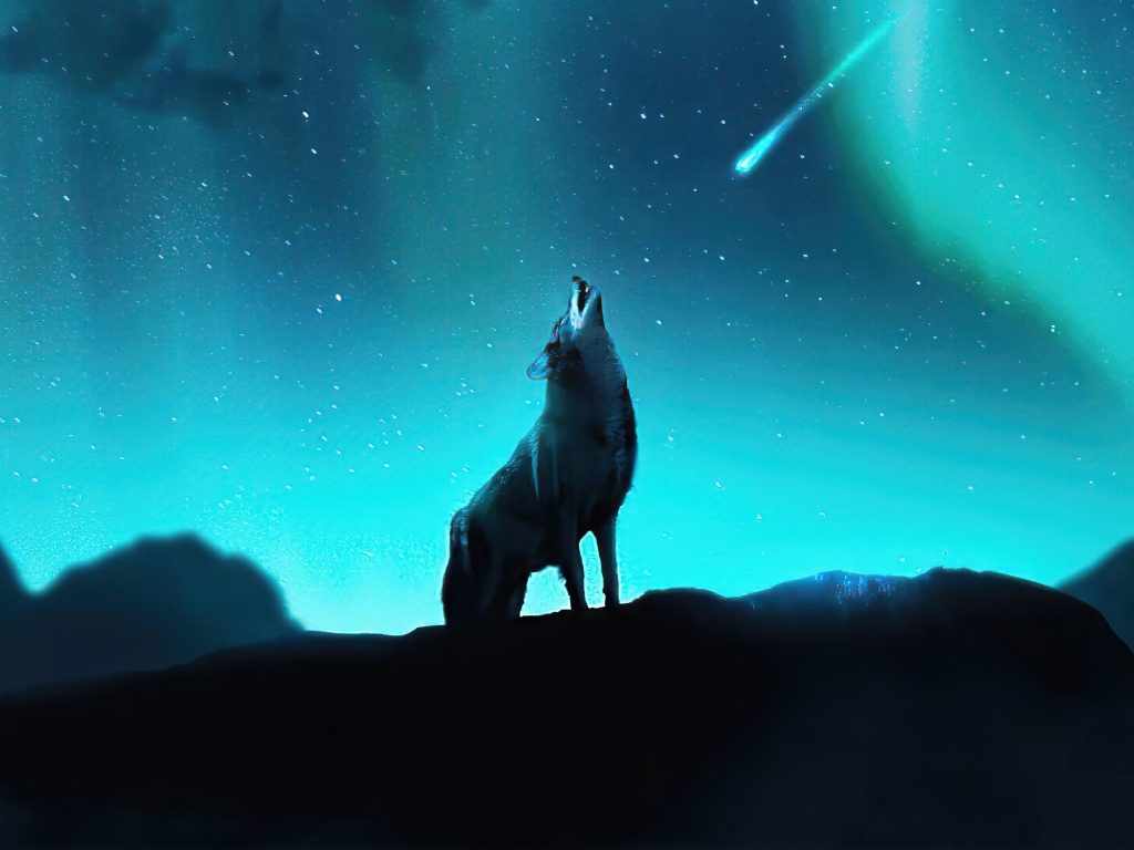 Wolf Aurora Borealis Wallpapers